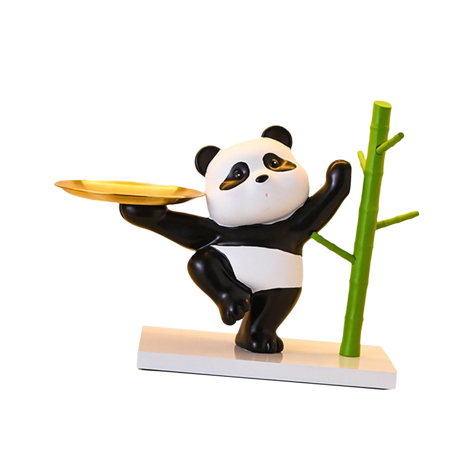 Panda Figurine Collectible Tabletop Ornament for Table Bookshelf Living Room Style B