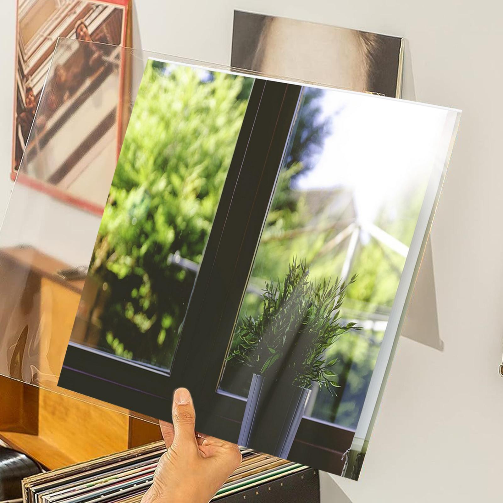 6Pcs Album Records Holder Wall Display Clear Acrylic for Bedroom Lightweight