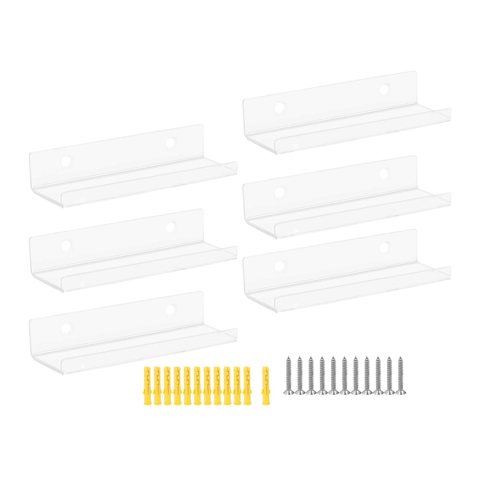6Pcs Album Records Holder Wall Display Clear Acrylic for Bedroom Lightweight