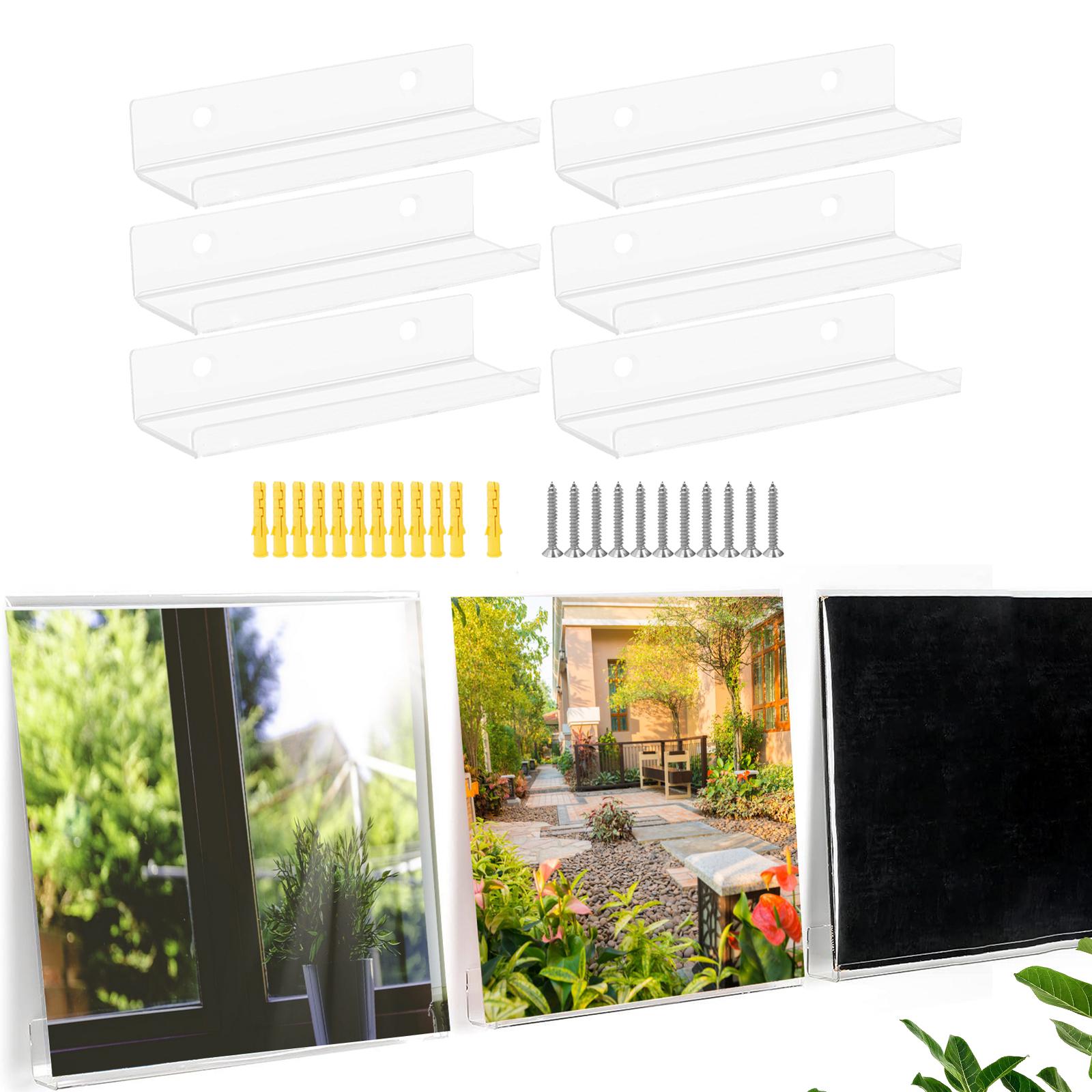 6Pcs Album Records Holder Wall Display Clear Acrylic for Bedroom Lightweight