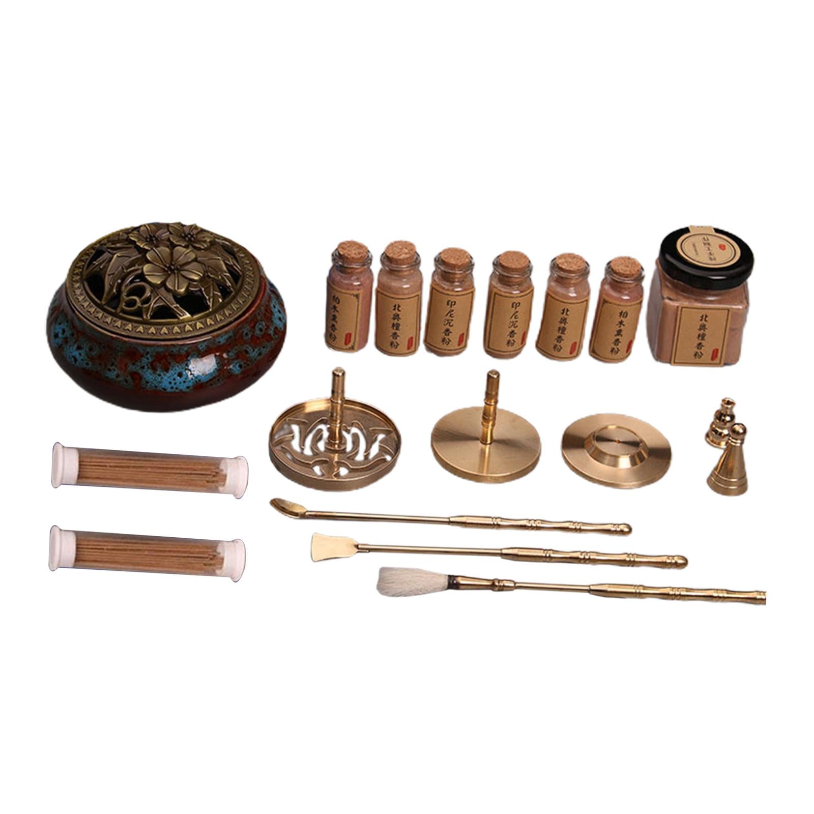 Brass Incense Burner Tool Copper Incense Road Suit for Bedroom Indoor Temple