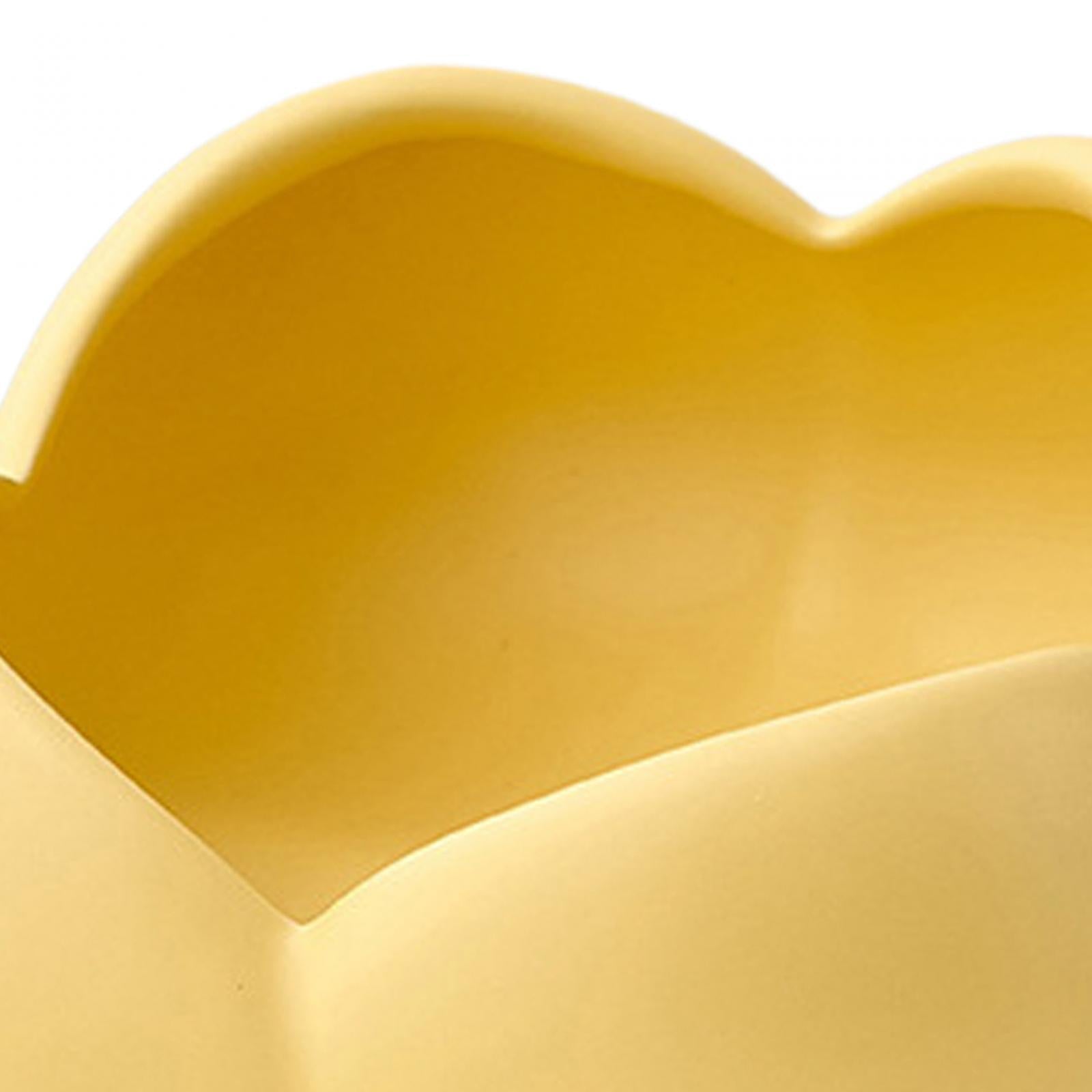 Ceramic Entryway Table Key Bowl Candy Dish Jewelry Tray for Bathroom Stylish Yellow