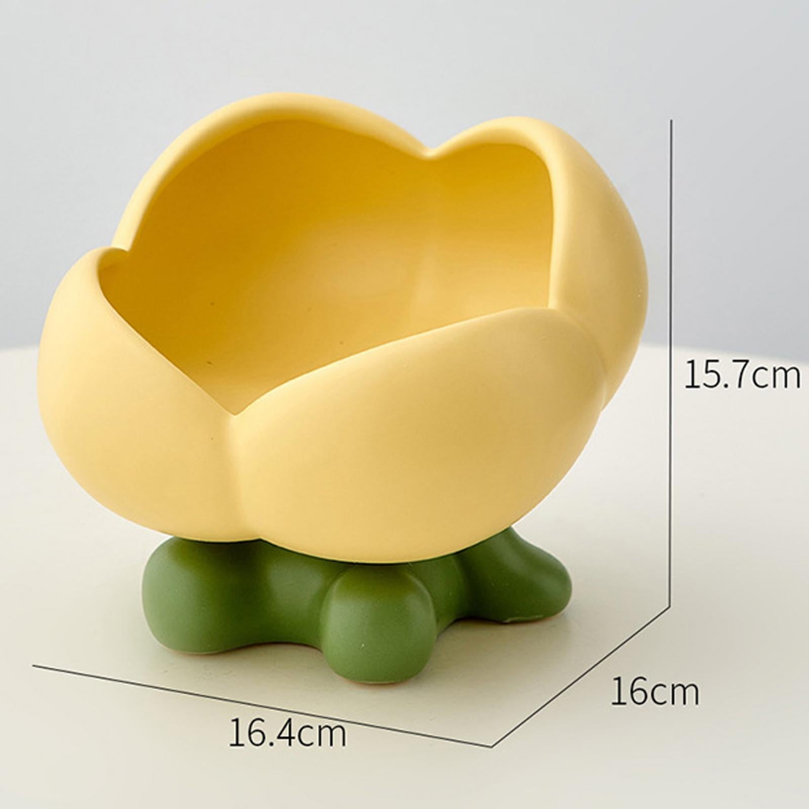 Ceramic Entryway Table Key Bowl Candy Dish Jewelry Tray for Bathroom Stylish Yellow