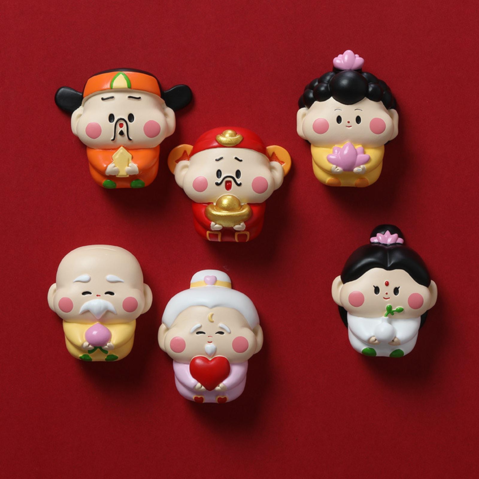 Chinese Immortal Figures Refrigerator Magnet Chinese New Year for Decorating Style B