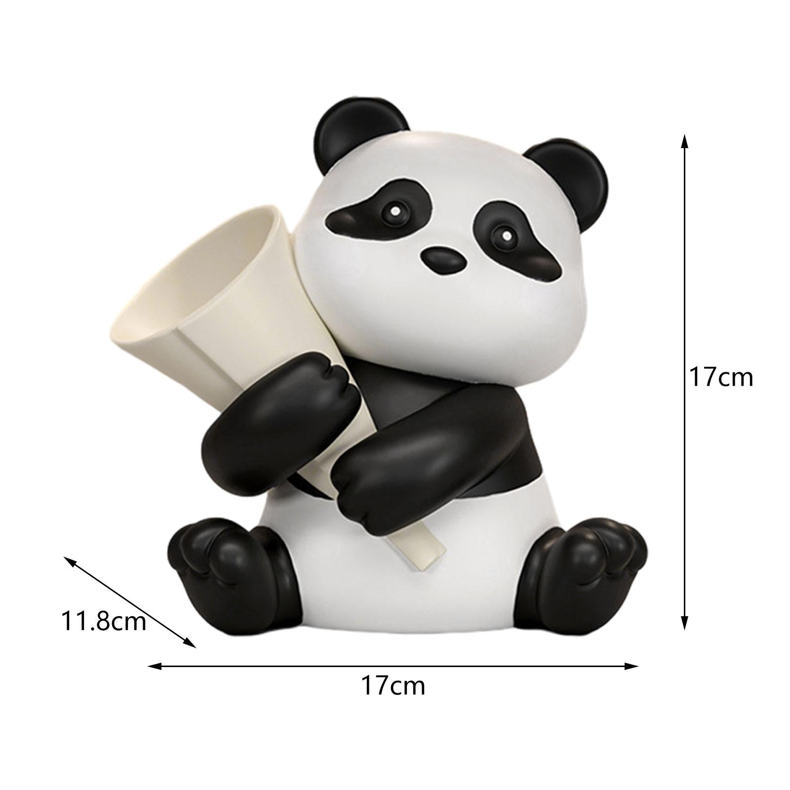 Panda Figurine Cute Collectible Piggy Bank for Bookshelf Living Room Cabinet