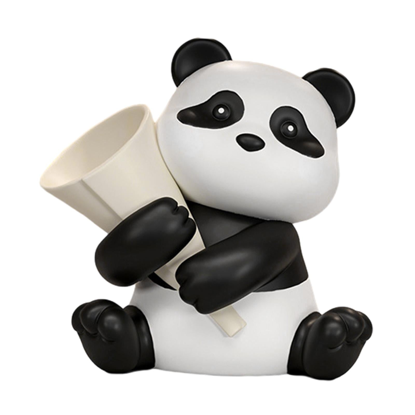 Panda Figurine Cute Collectible Piggy Bank for Bookshelf Living Room Cabinet