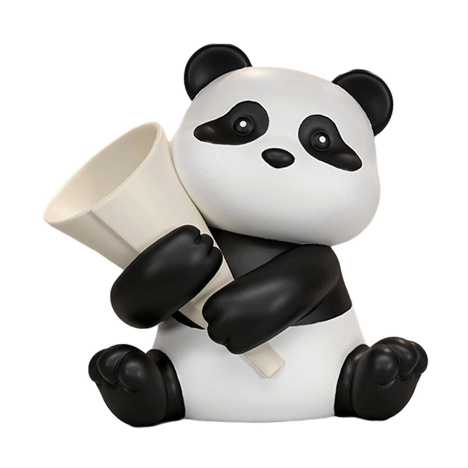 Panda Figurine Cute Collectible Piggy Bank for Bookshelf Living Room Cabinet