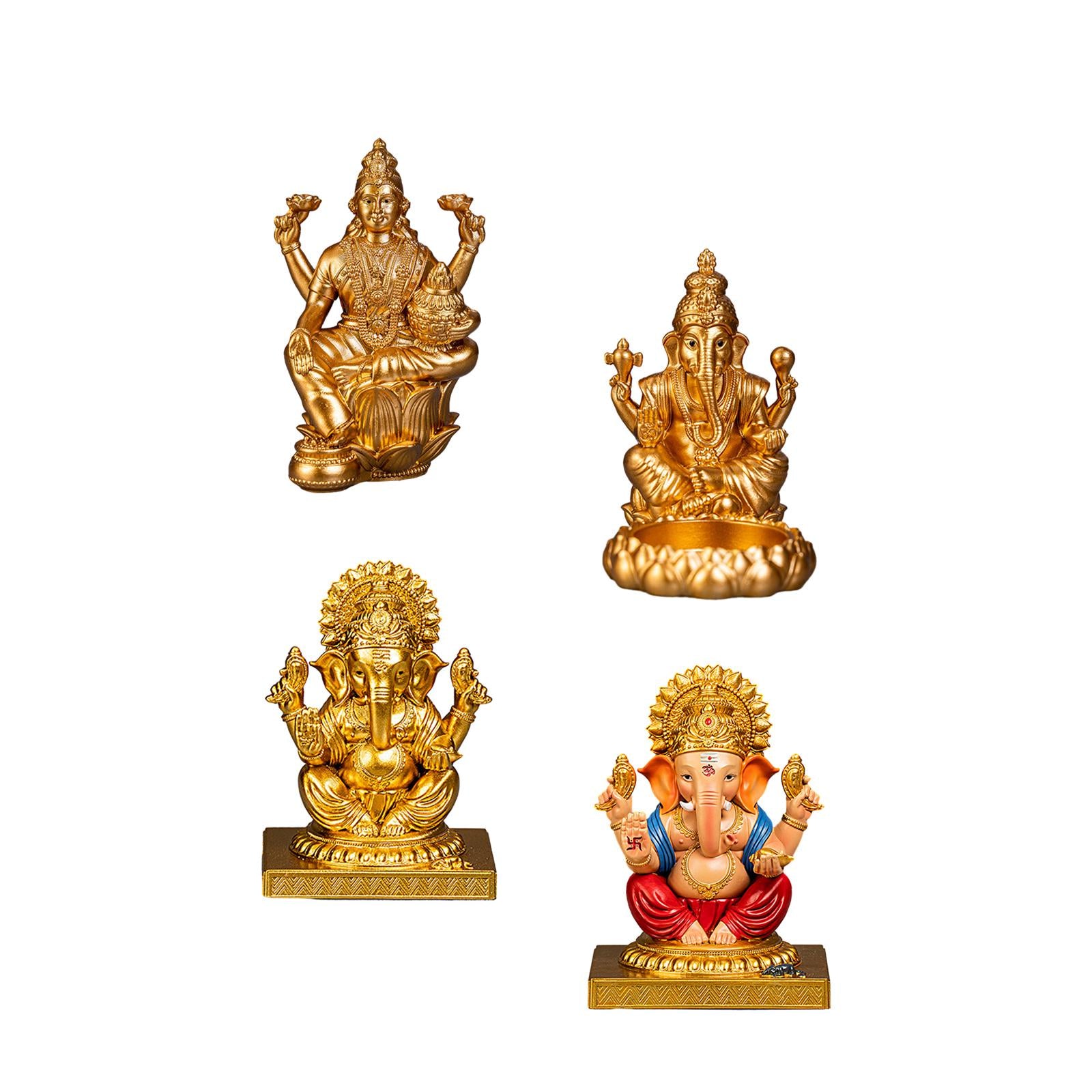 3.3inch Hindu Goddess on Lotus Statue Sculpture for Home Bonsai Decor