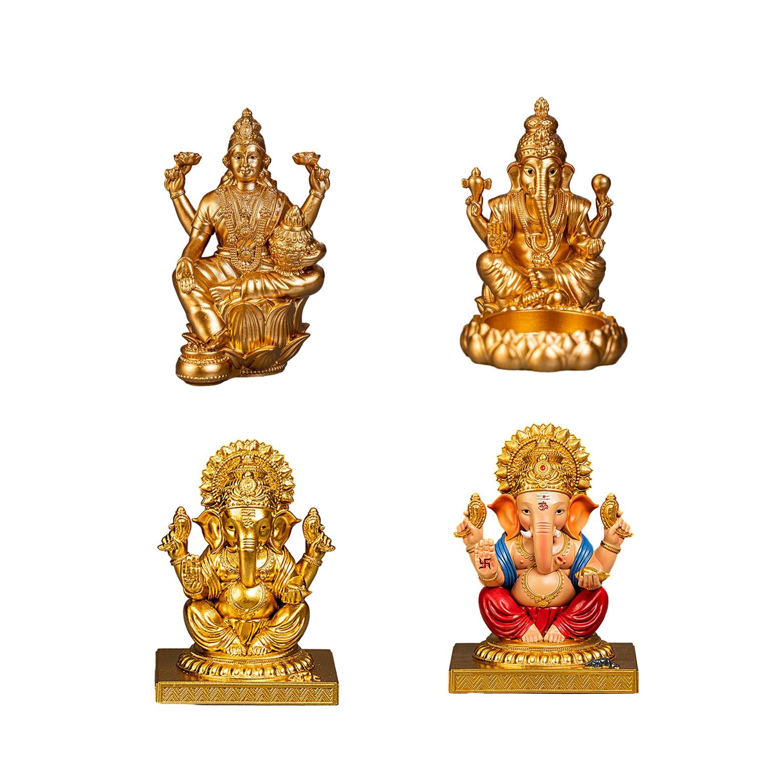 3.3inch Hindu Goddess on Lotus Statue Sculpture for Home Bonsai Decor