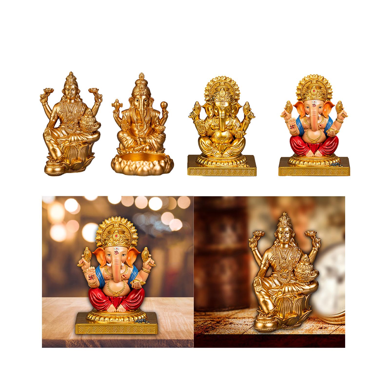 3.3inch Hindu Goddess on Lotus Statue Sculpture for Home Bonsai Decor