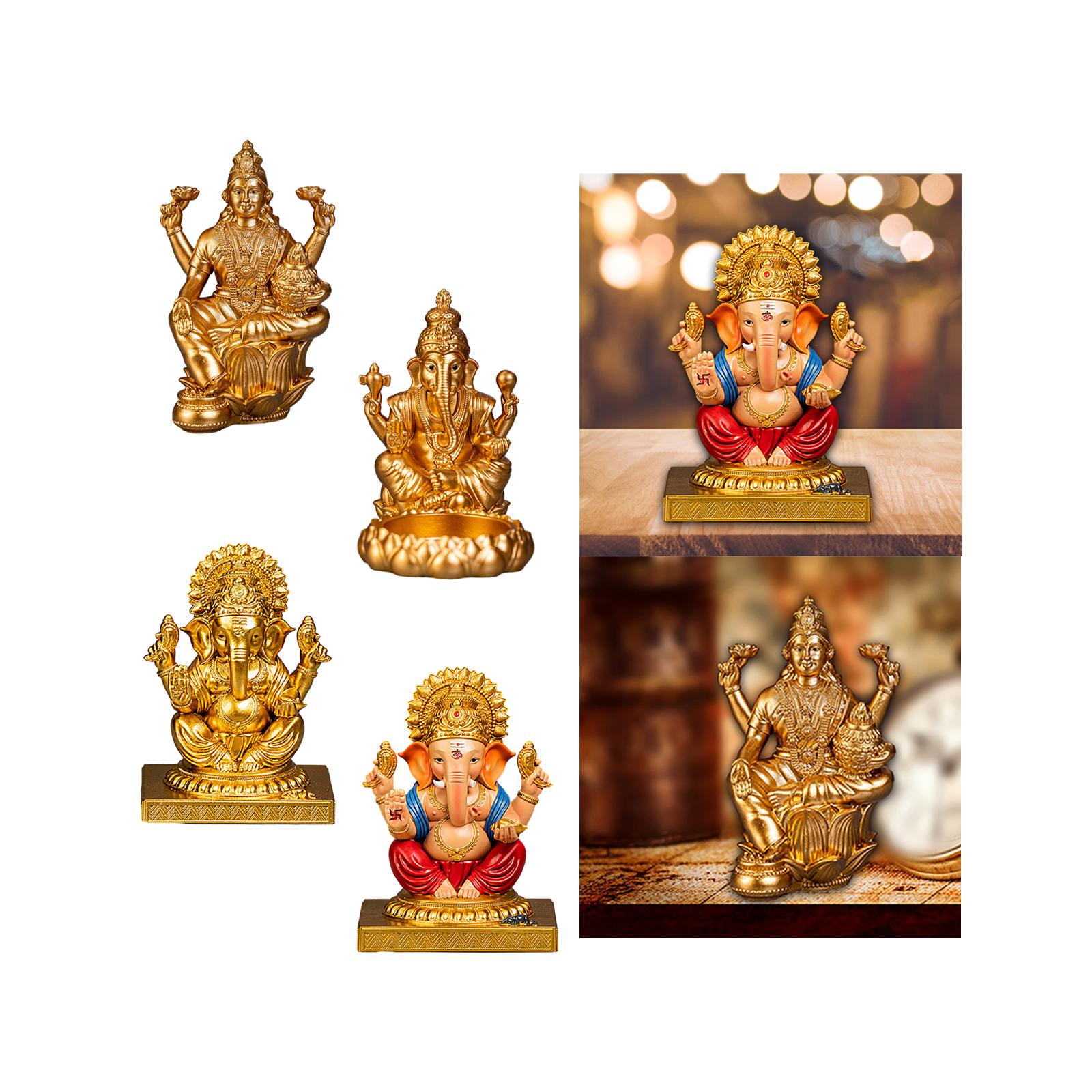 3.3inch Hindu Goddess on Lotus Statue Sculpture for Home Bonsai Decor