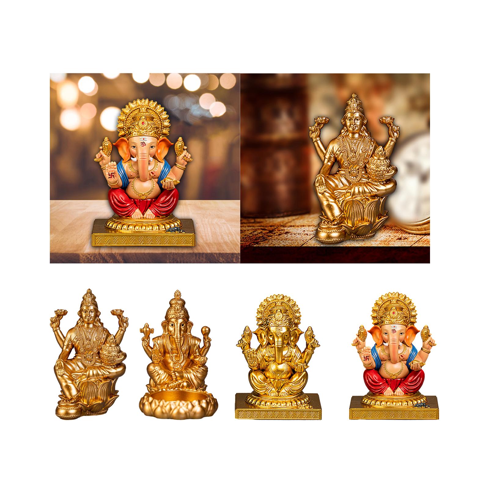 3.3inch Hindu Goddess on Lotus Statue Sculpture for Home Bonsai Decor