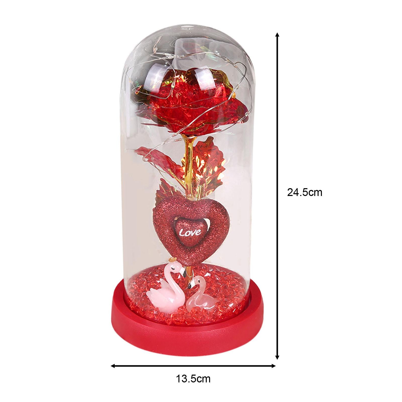 Rose Flower Gift for Women Valentines Day Gifts for Mom Valentines Day Decor red base