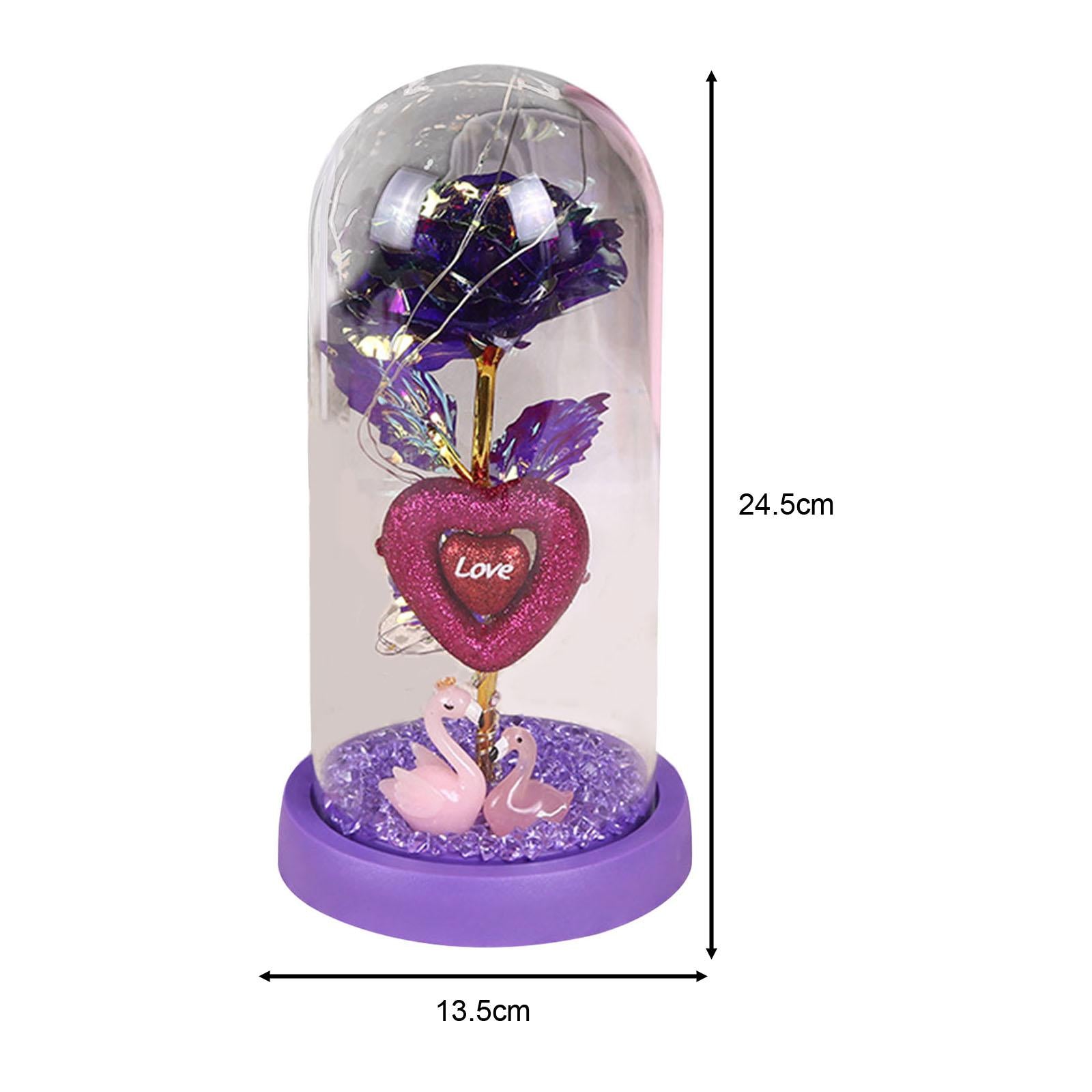 Rose Flower Gift for Women Valentines Day Gifts for Mom Valentines Day Decor purple base