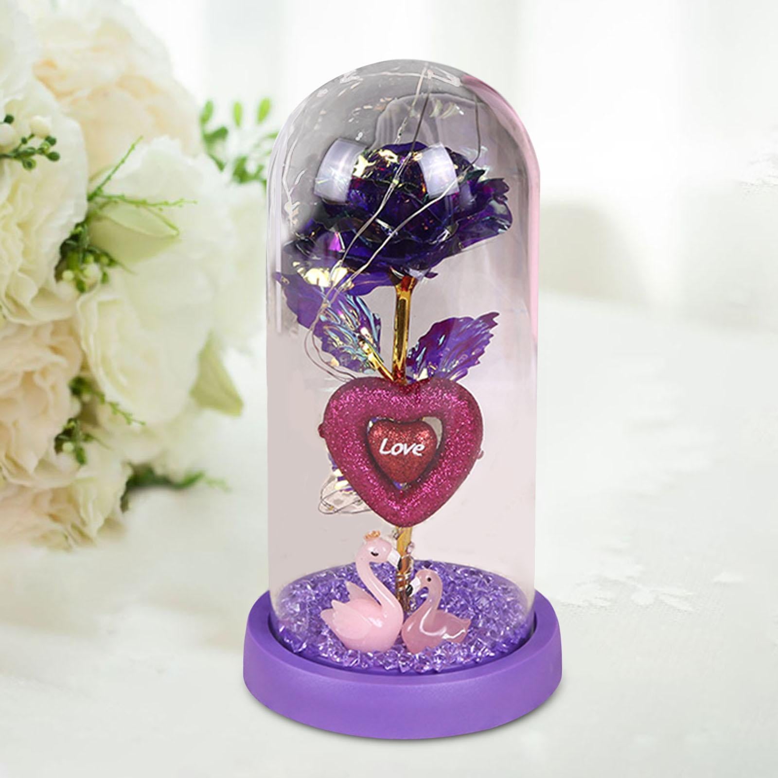 Rose Flower Gift for Women Valentines Day Gifts for Mom Valentines Day Decor purple base