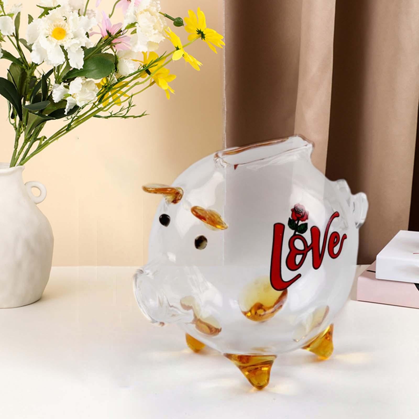 Piggy Bank Mini Delicate Souvenir Glass Pig Figurine for Kids Boys Exquisite