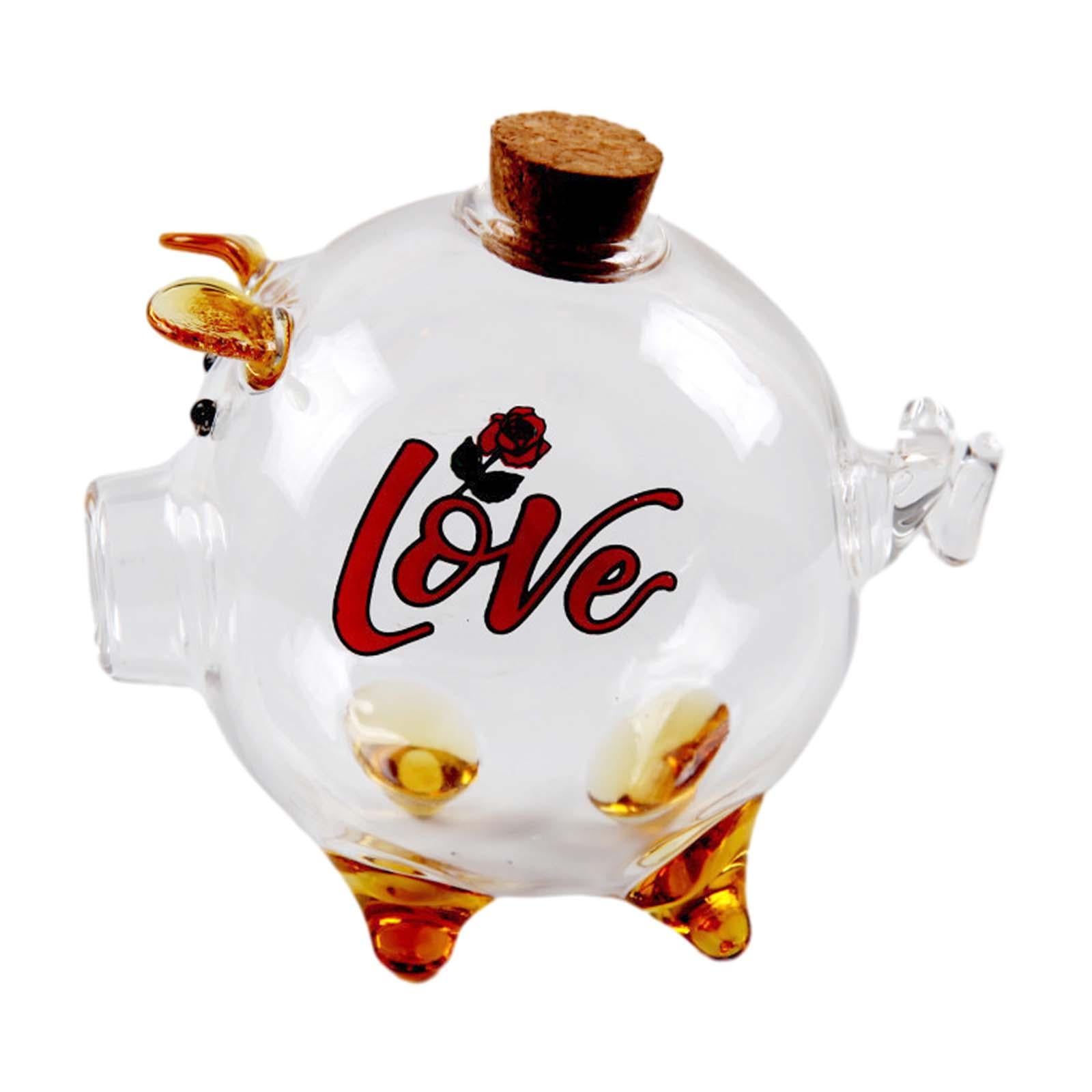 Piggy Bank Mini Glass Animal Figurine Glass Pig Figurine for Boys Kids Girls