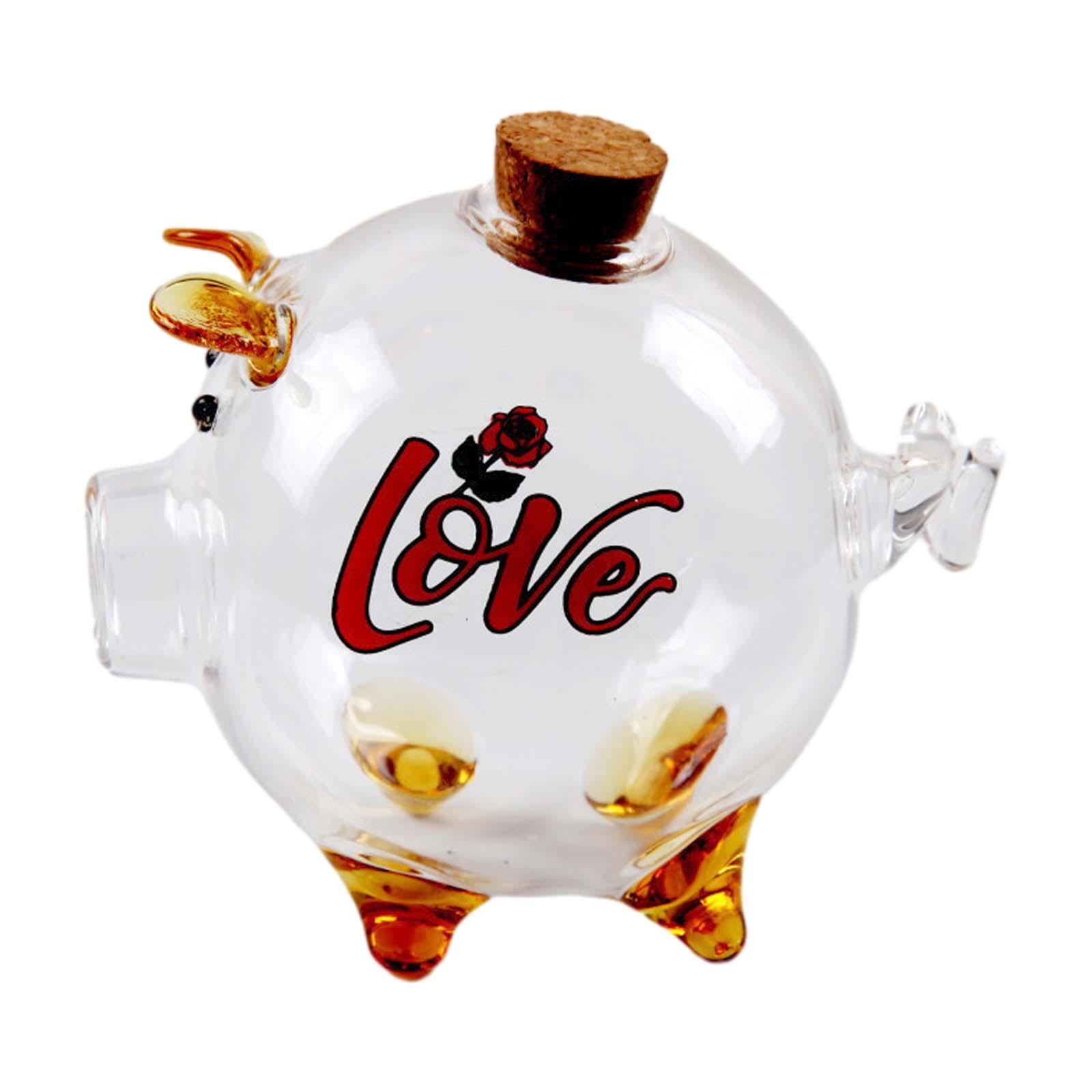 Piggy Bank Mini Glass Animal Figurine Glass Pig Figurine for Boys Kids Girls