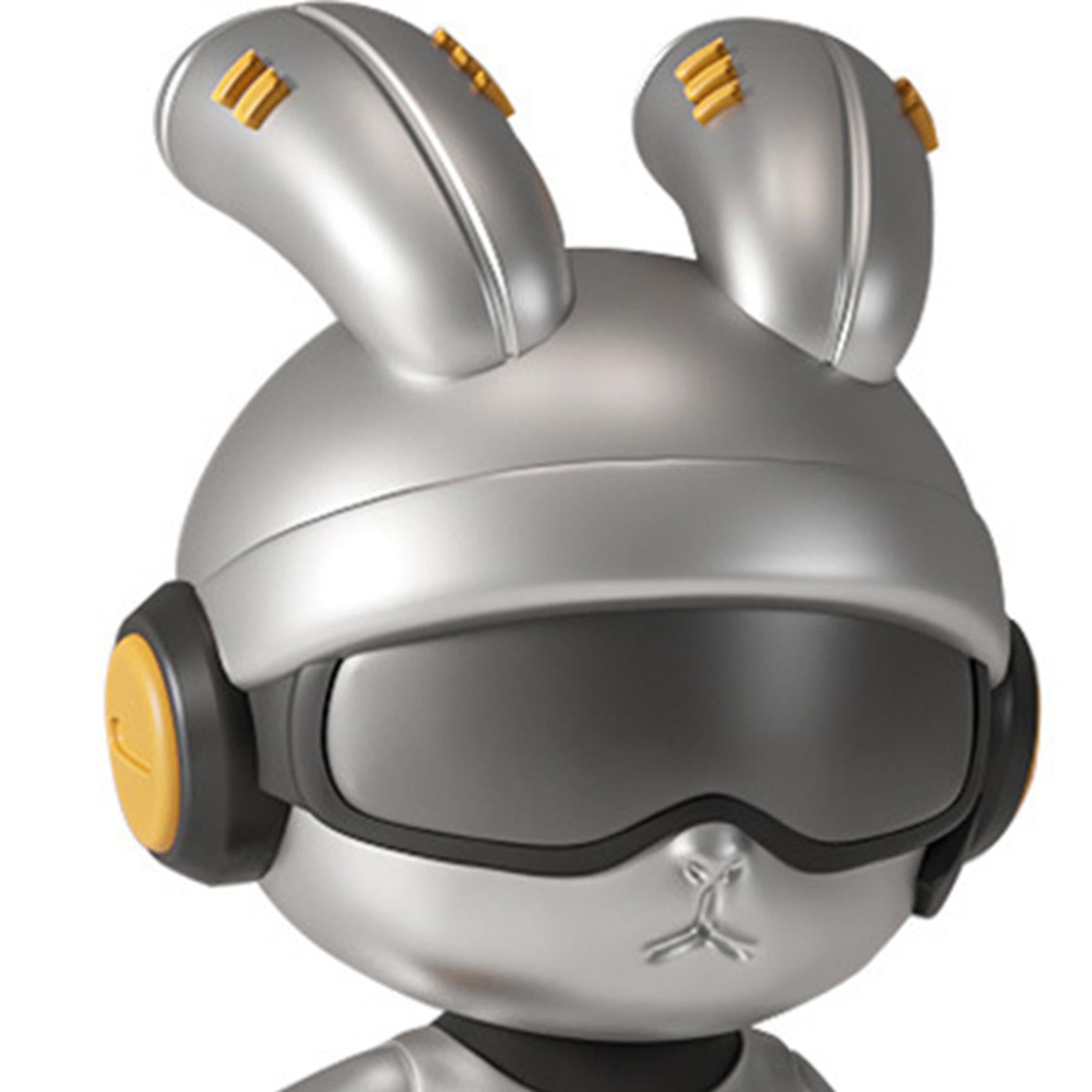Tech Rabbit Figurine Punk Trendy Desktop Ornament for Office Bedroom Cabinet Style B