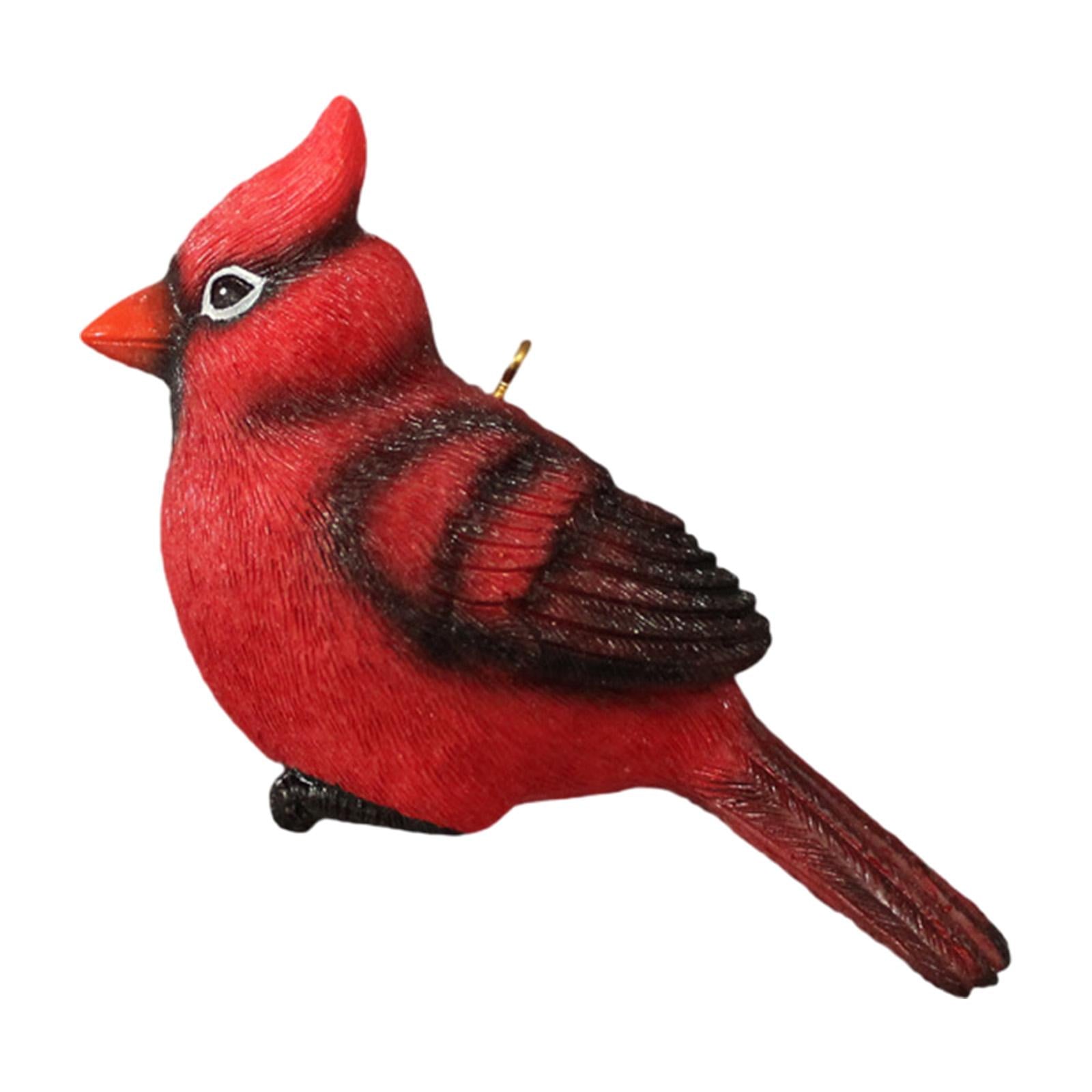 Red Bird Ornament Resin Hanging Bird for Garden Home Decoration Window Decor