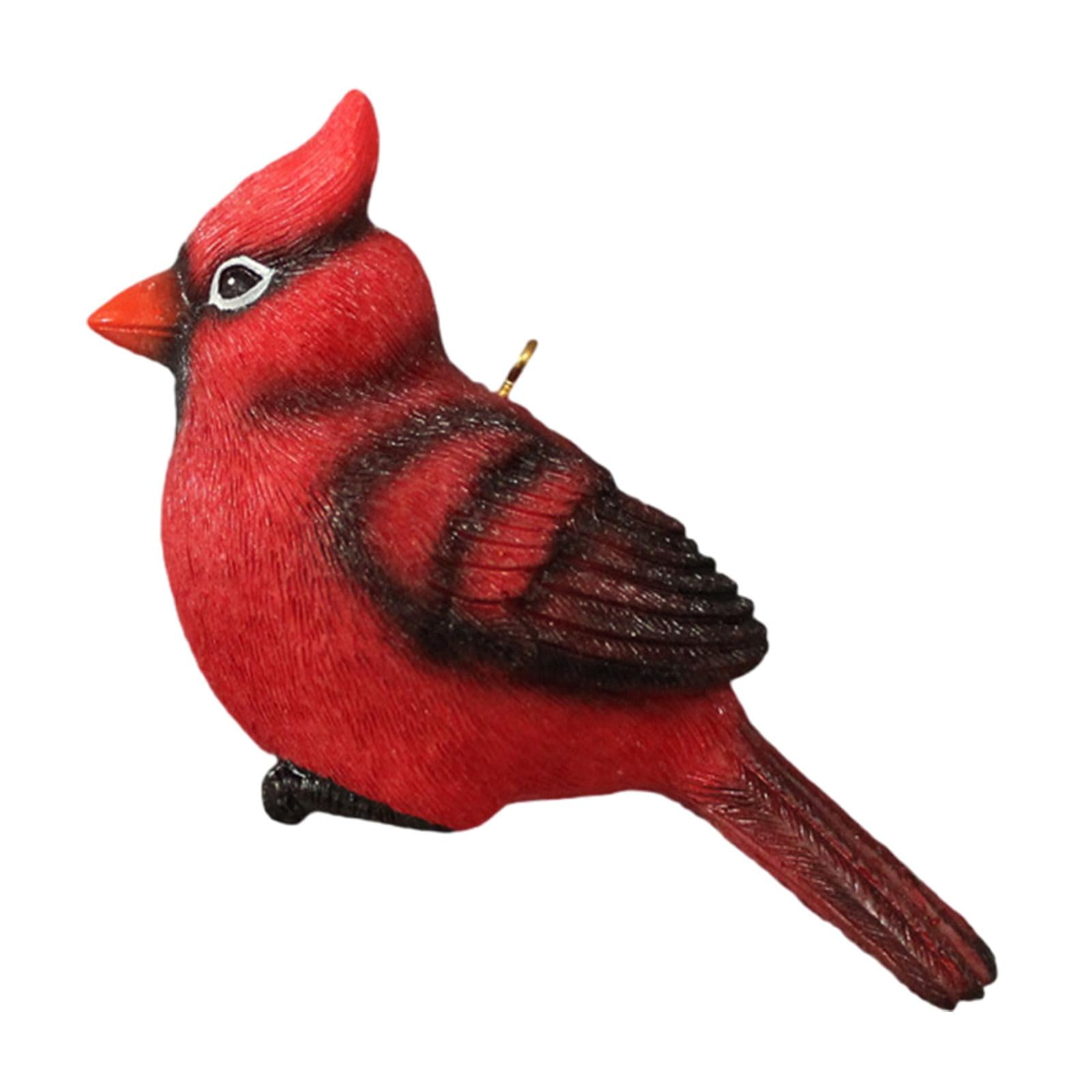 Red Bird Ornament Resin Hanging Bird for Garden Home Decoration Window Decor