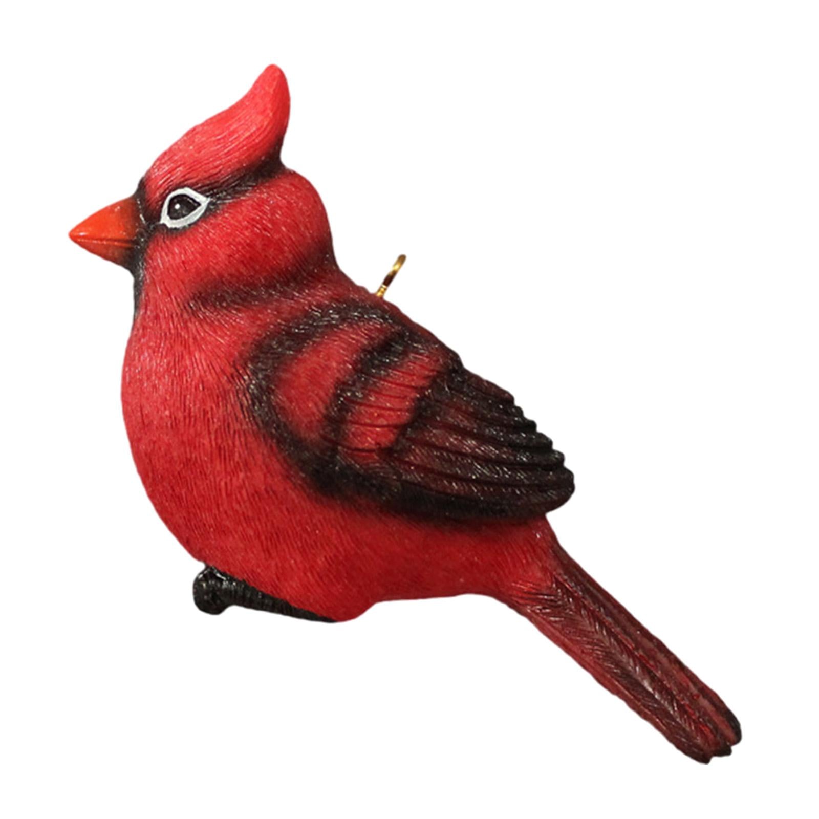Red Bird Ornament Resin Hanging Bird for Garden Home Decoration Window Decor