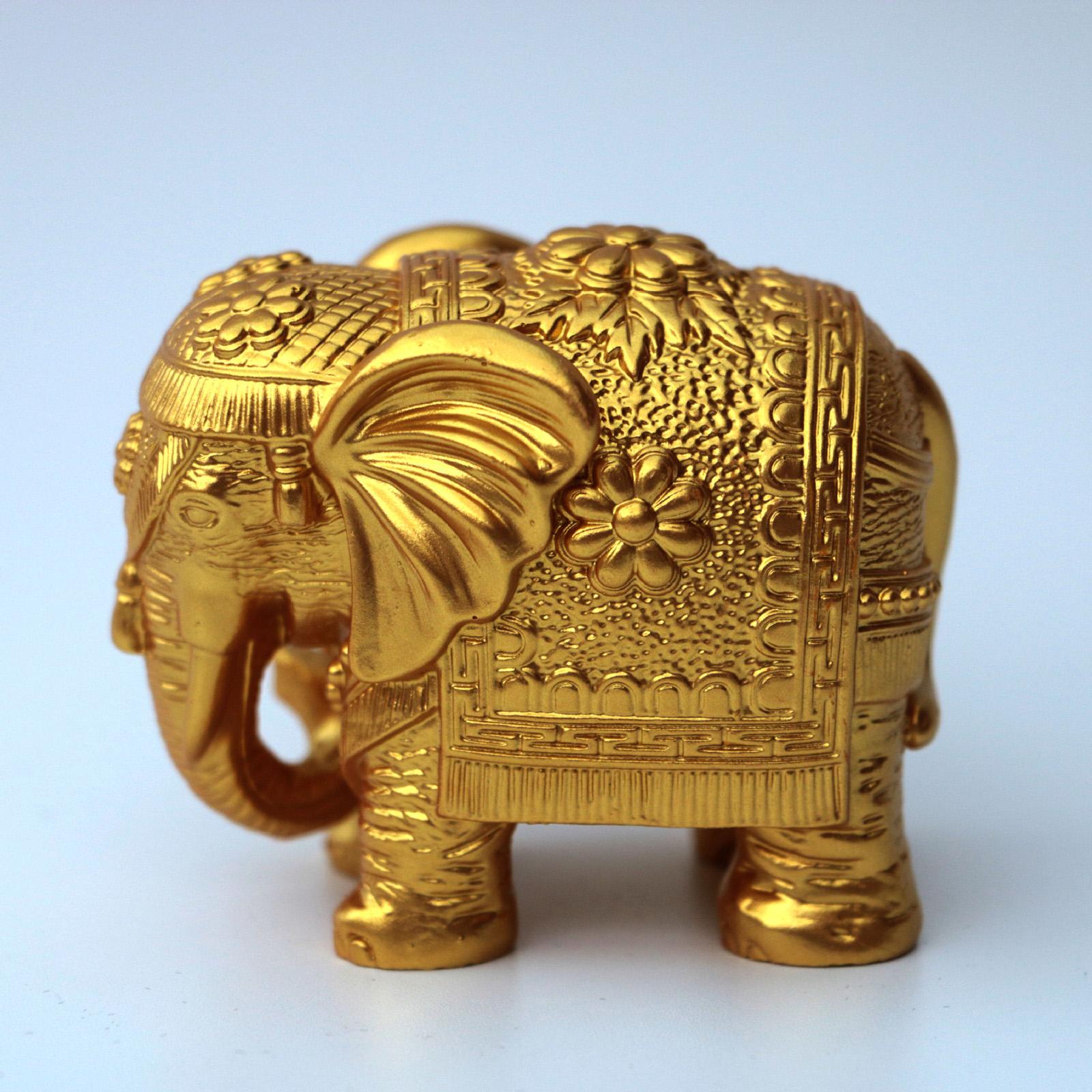 Elephant Statue Home Decoration Tabletop Figurines for Entrance Parties Home Gold