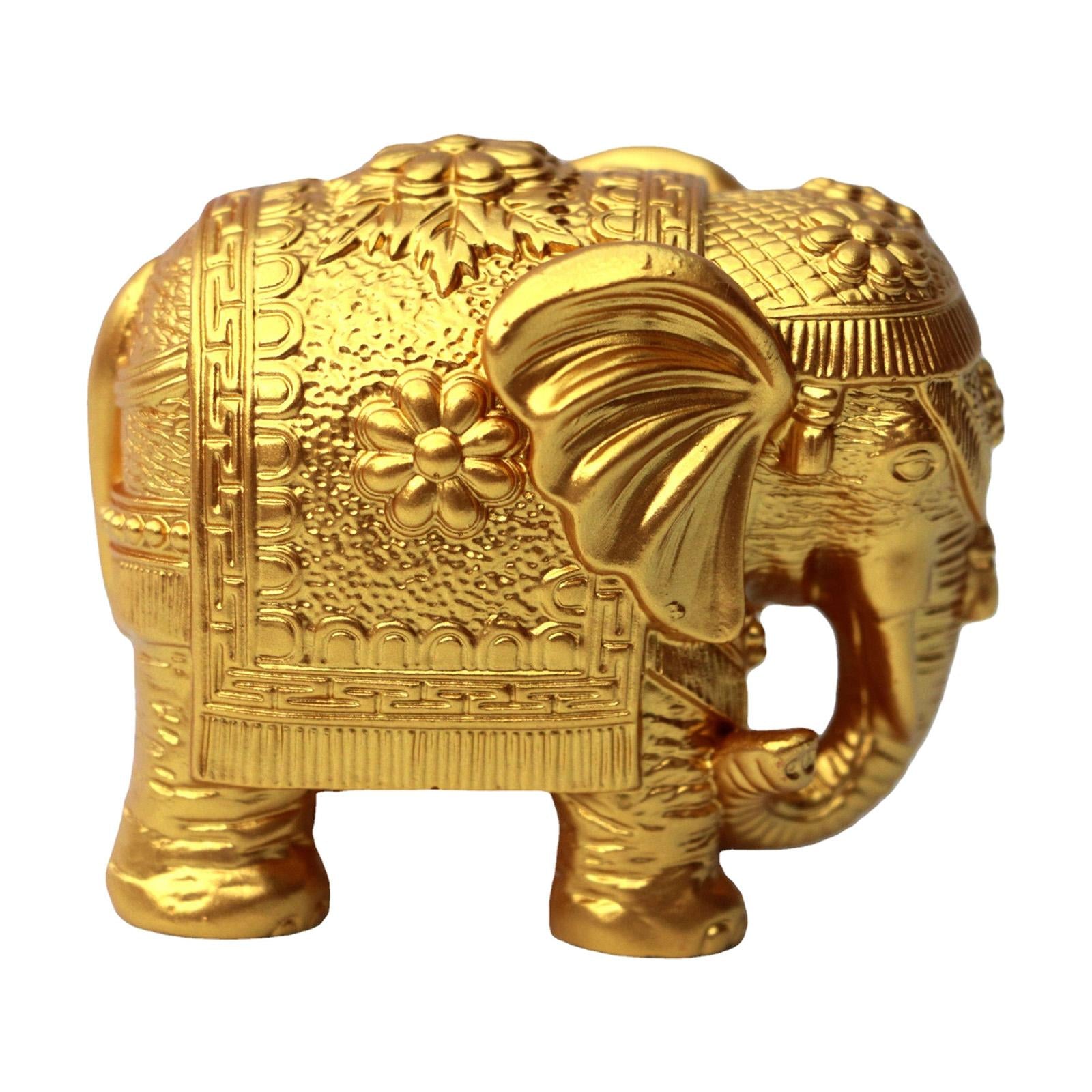 Elephant Statue Home Decoration Tabletop Figurines for Entrance Parties Home Gold
