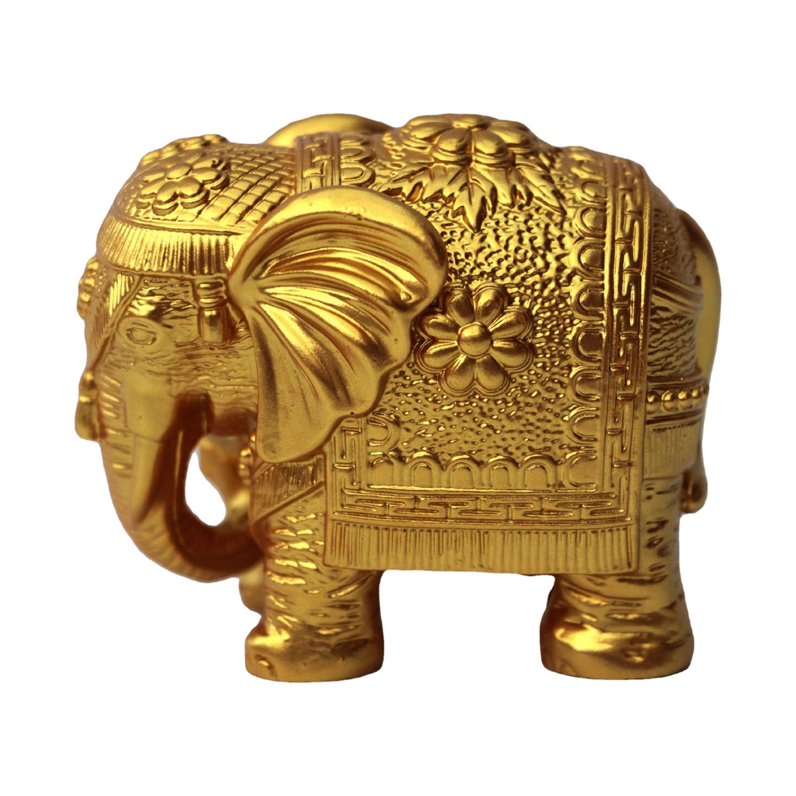 Elephant Statue Home Decoration Tabletop Figurines for Entrance Parties Home Gold