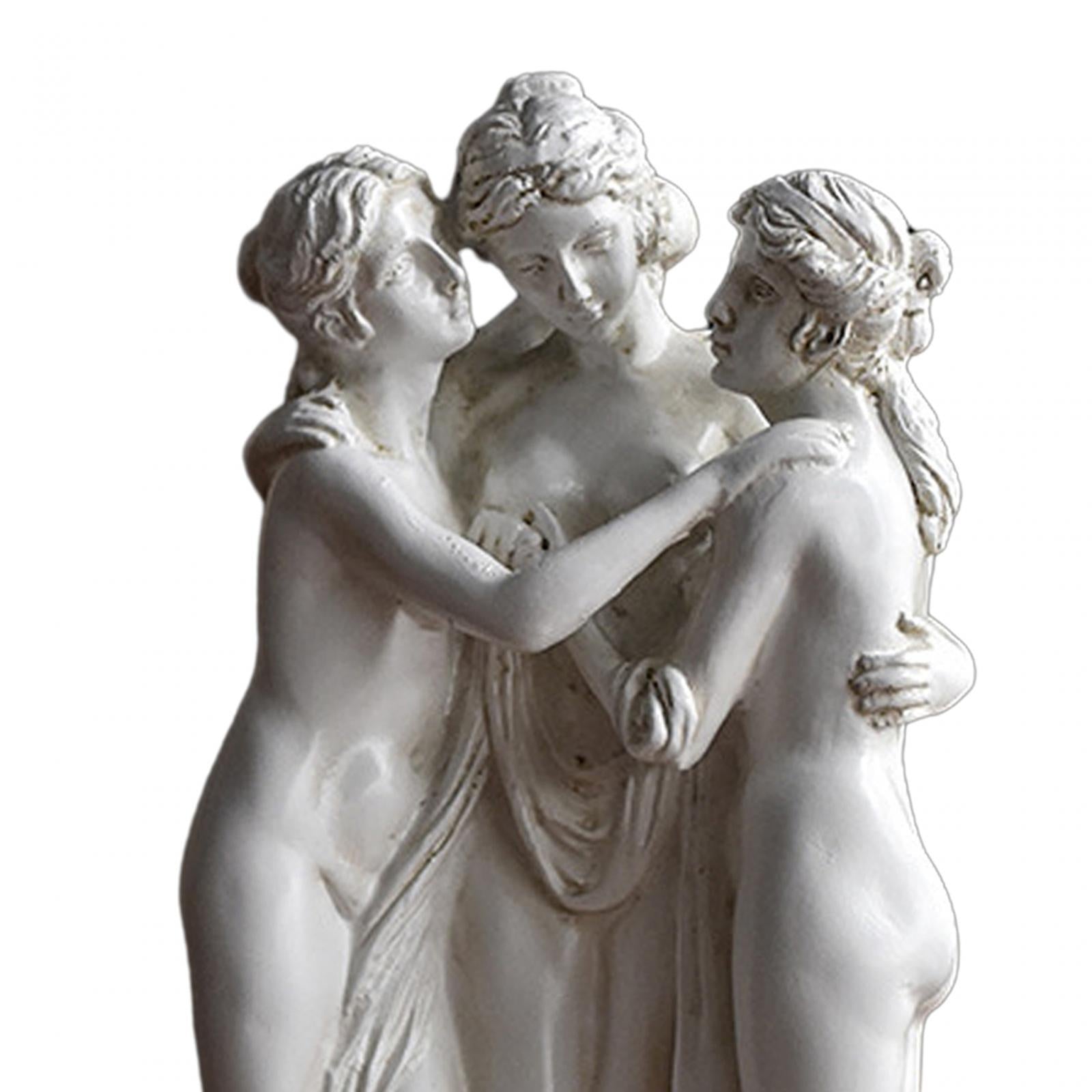 28cm Resin The Three Goddess Statue Handmade Table Ornament for Art Classroom