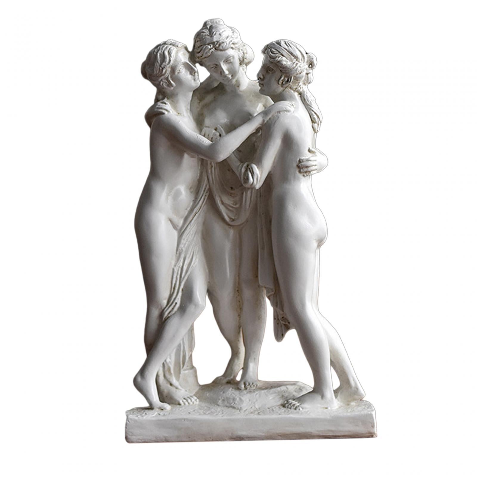 28cm Resin The Three Goddess Statue Handmade Table Ornament for Art Classroom