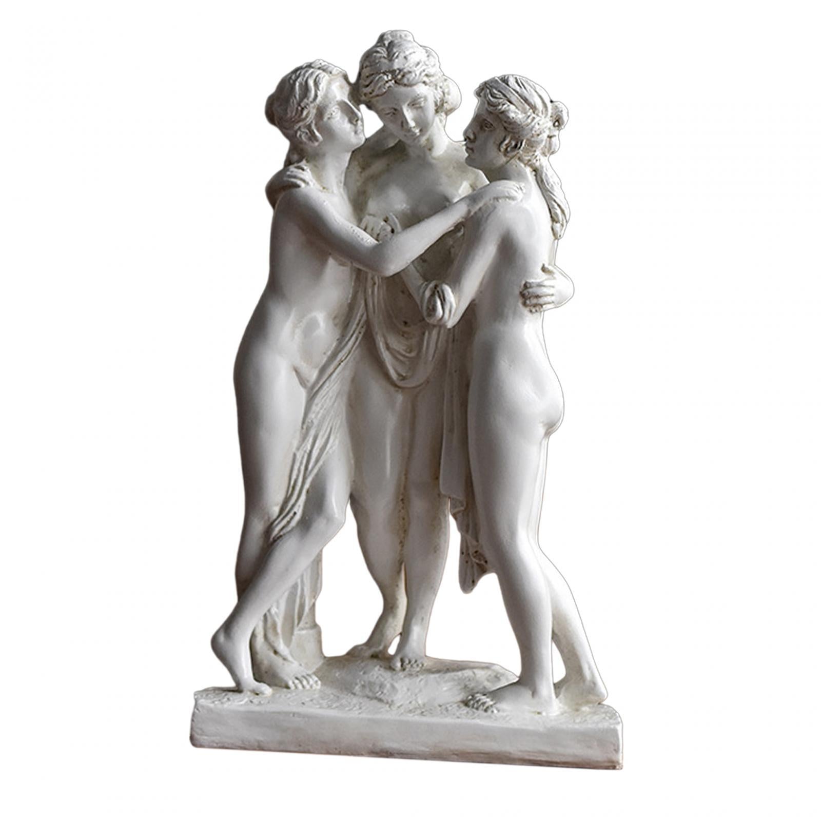 28cm Resin The Three Goddess Statue Handmade Table Ornament for Art Classroom