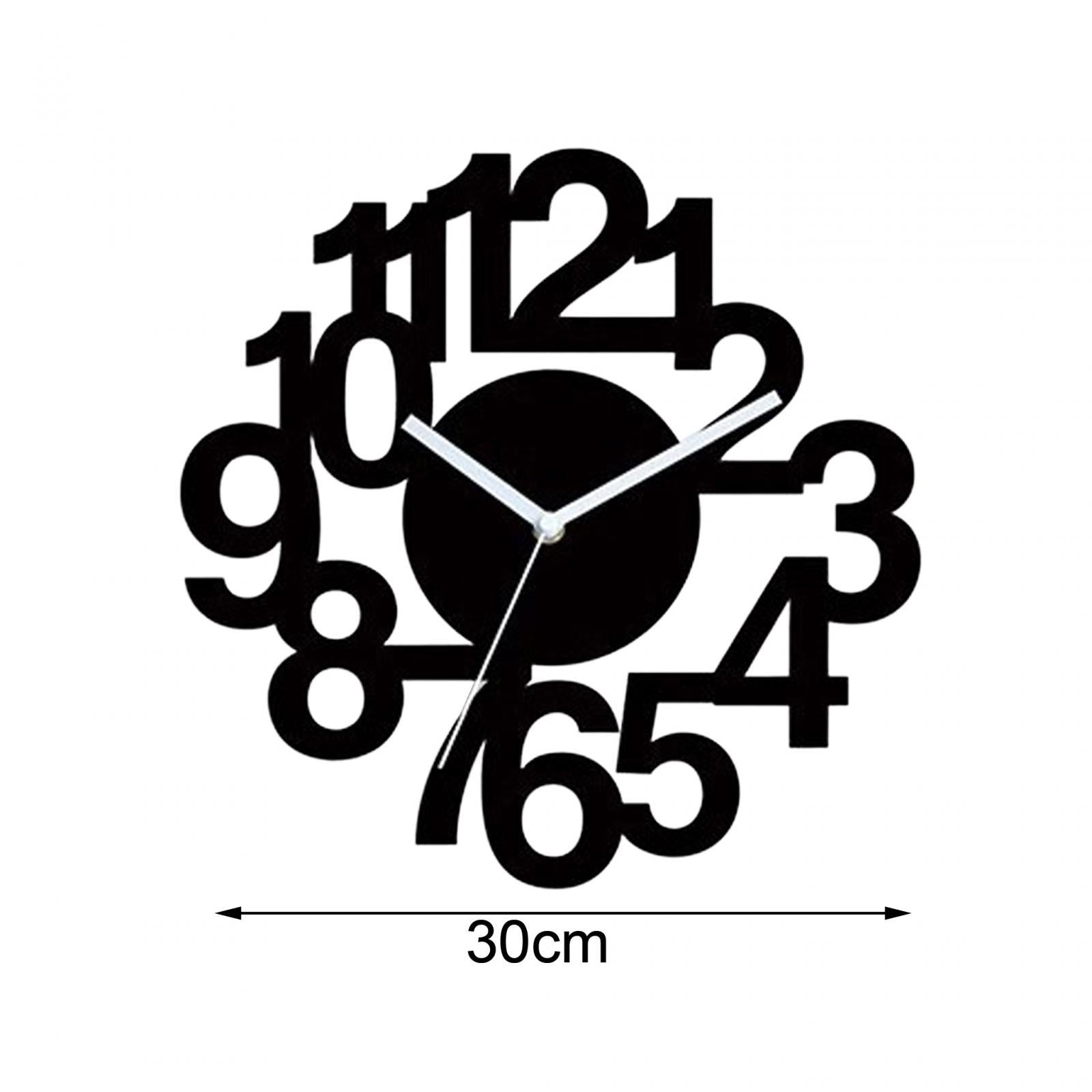 12inch Acrylic Black Wall Clock Wall Decoration for Housewarming Gift Sturdy