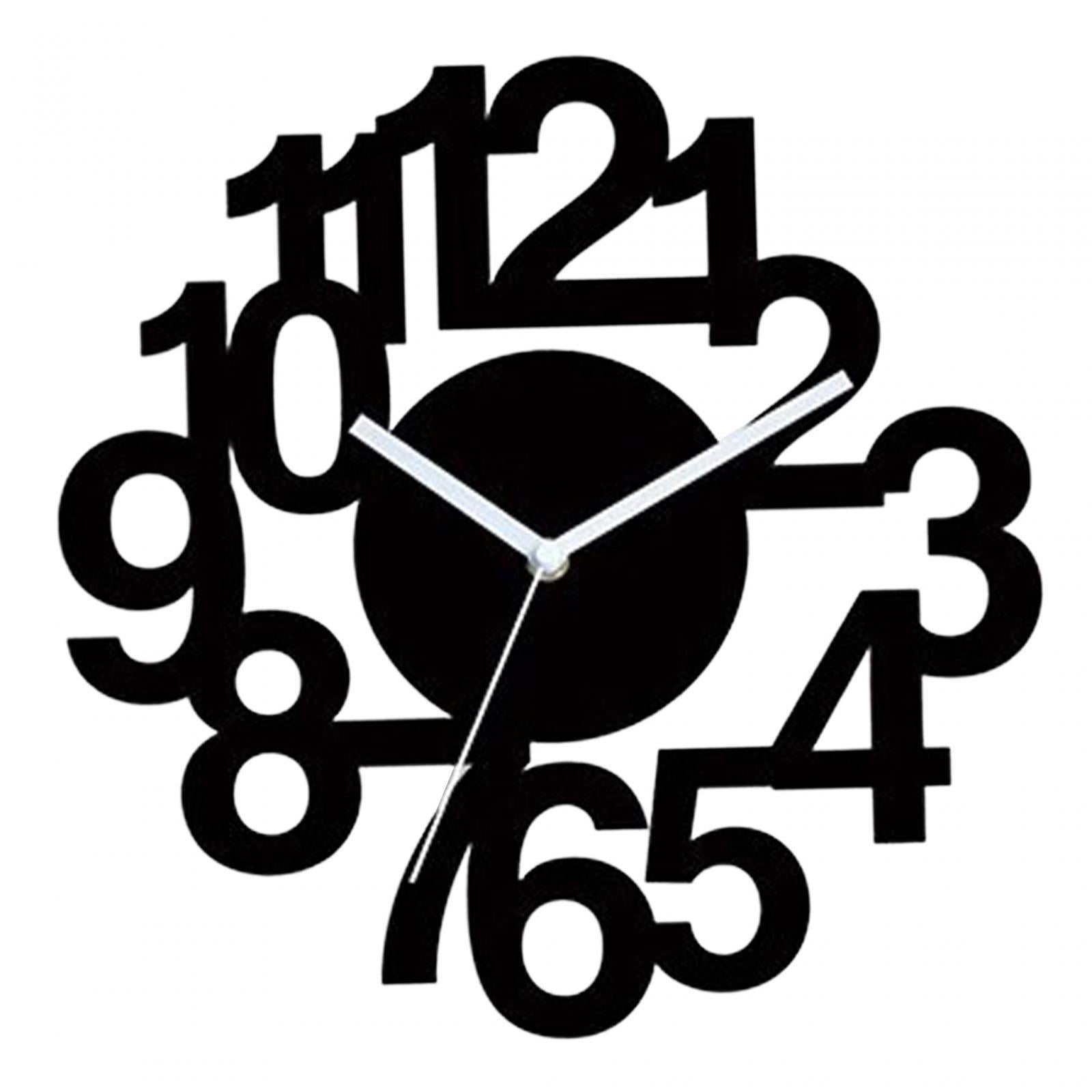 12inch Acrylic Black Wall Clock Wall Decoration for Housewarming Gift Sturdy