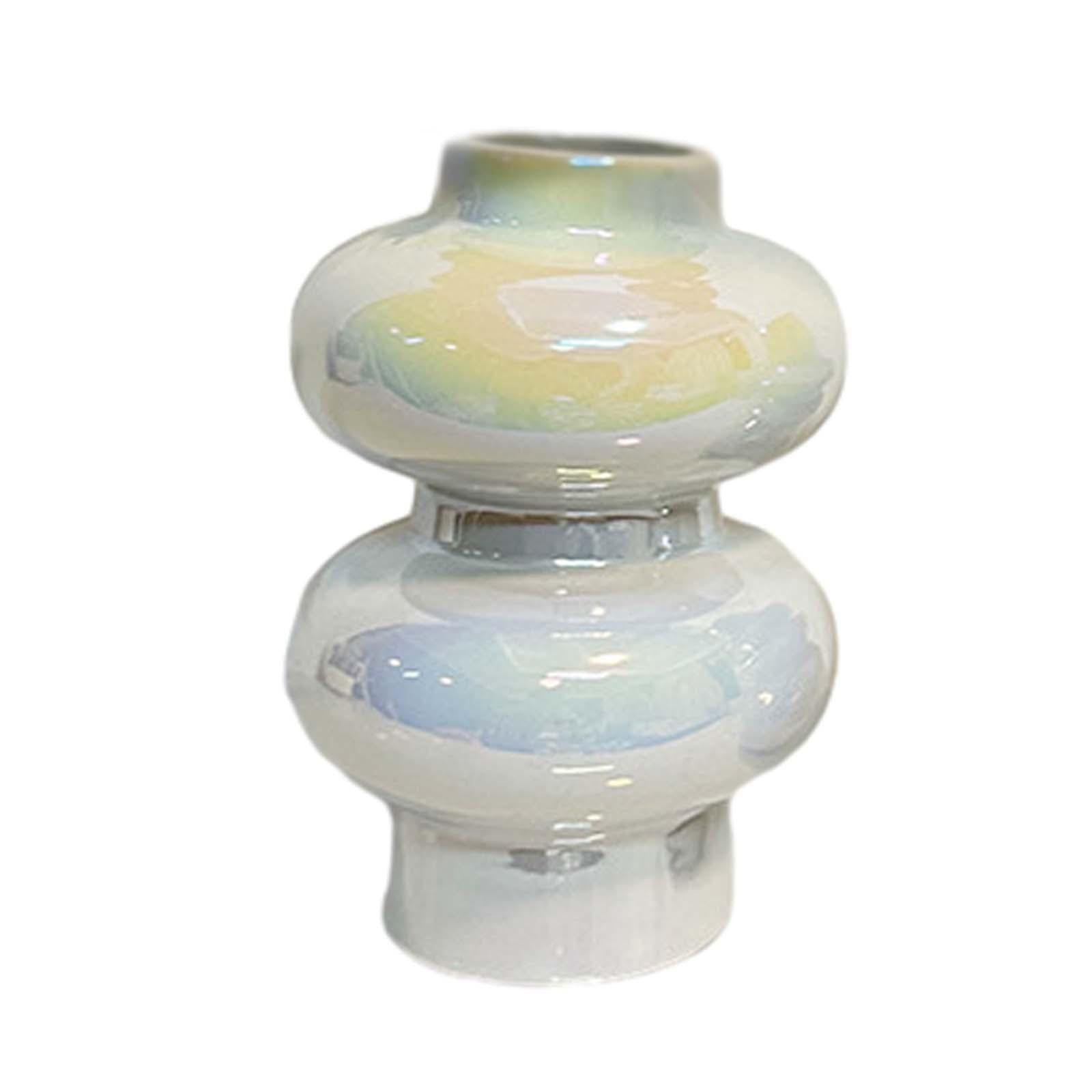 Ceramic Vase Minimalist Decorative Flower Vase for Office Coffee Centerpiece 13cmx13cmx20cm
