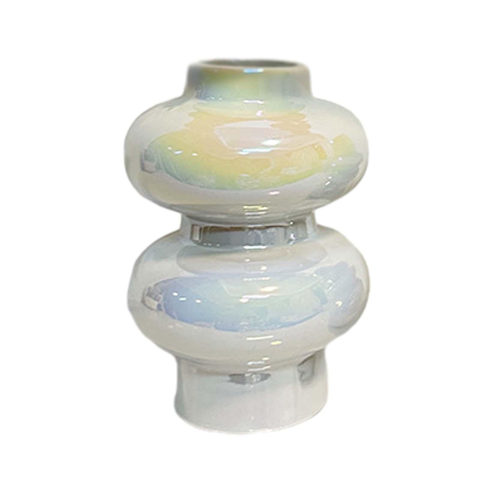 Ceramic Vase Minimalist Decorative Flower Vase for Office Coffee Centerpiece 13cmx13cmx20cm