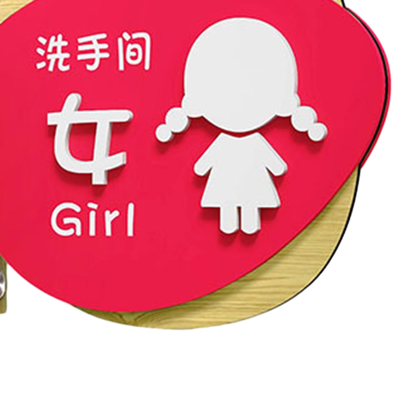 Toilet Sign Washroom Children Double Layers Door Hotel Wall Boy Girl WC Sign Double sided girl