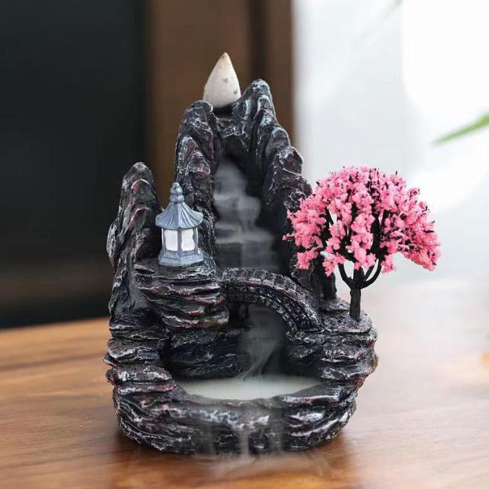 Mountain River Backflow Incense Burner Incense Cone Holder for Office Indoor