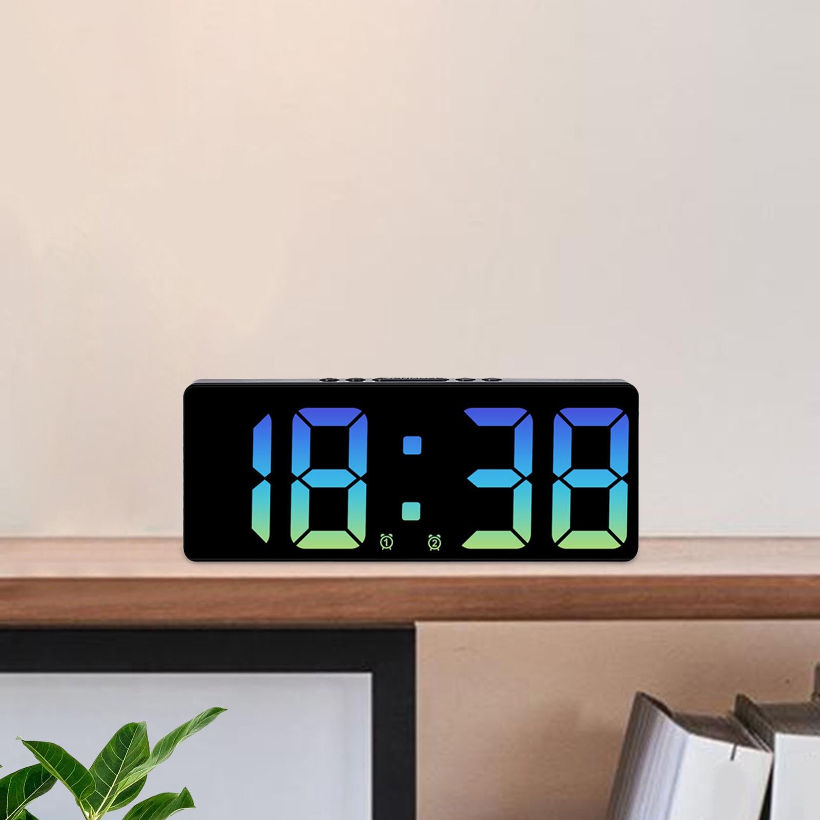 15.5cm Digital Alarm Clock Bedside Clock with Backlight for Travel Versatile Blue Light