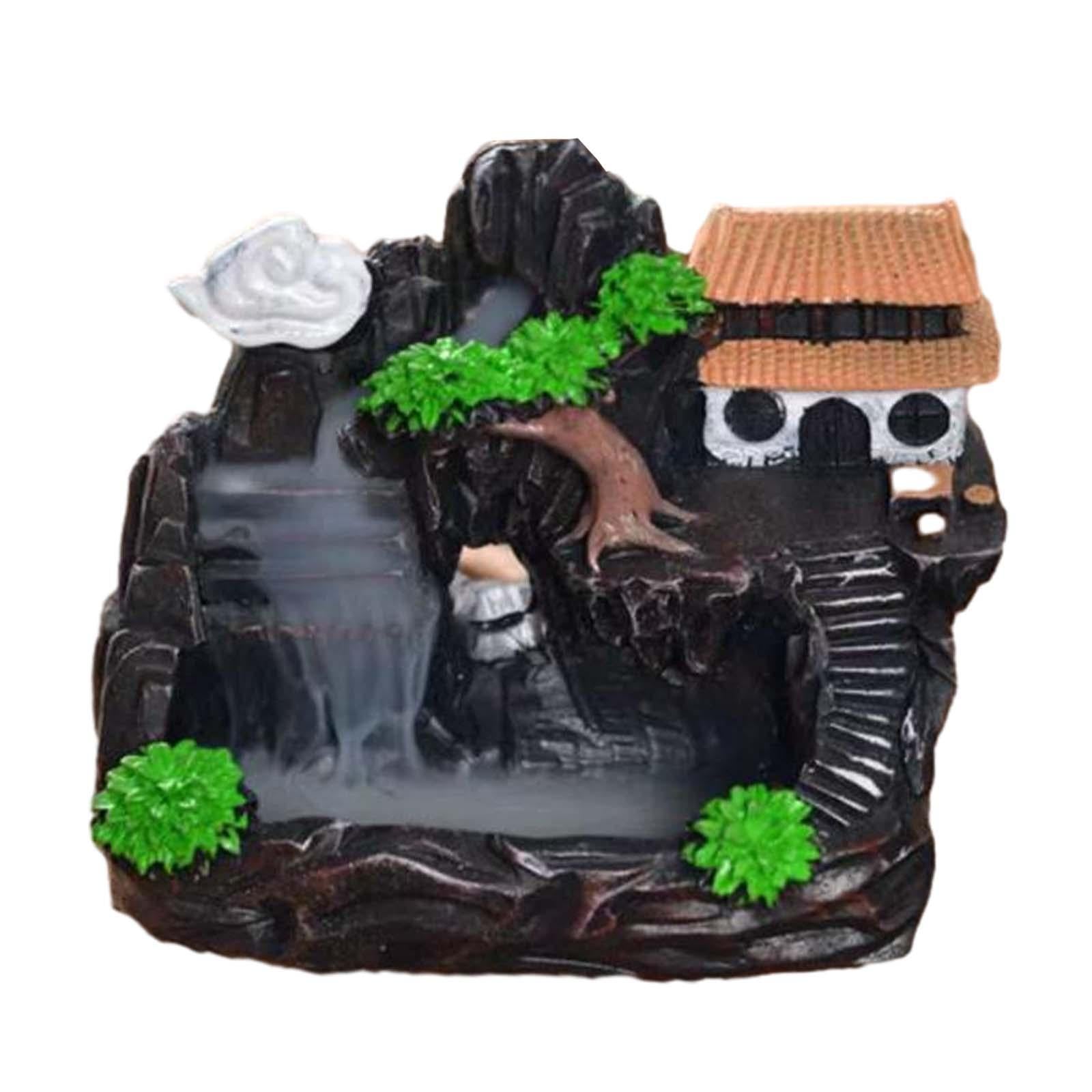 Waterfall Incense Holder Mountain Backflow Incense Burner for Office Indoor