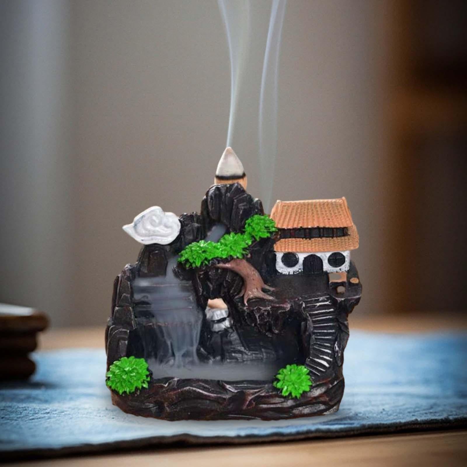 Waterfall Incense Holder Mountain Backflow Incense Burner for Office Indoor