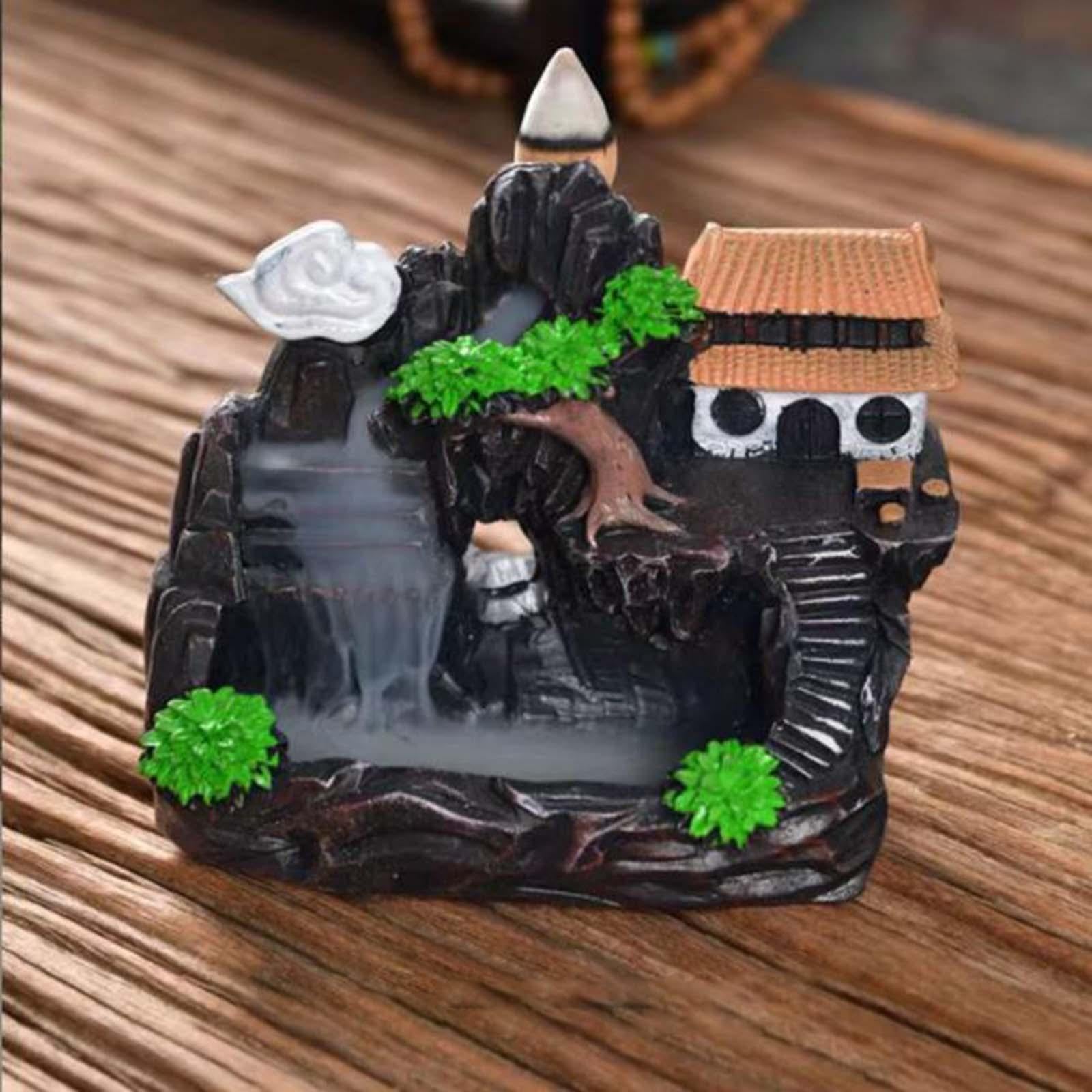 Waterfall Incense Holder Mountain Backflow Incense Burner for Office Indoor