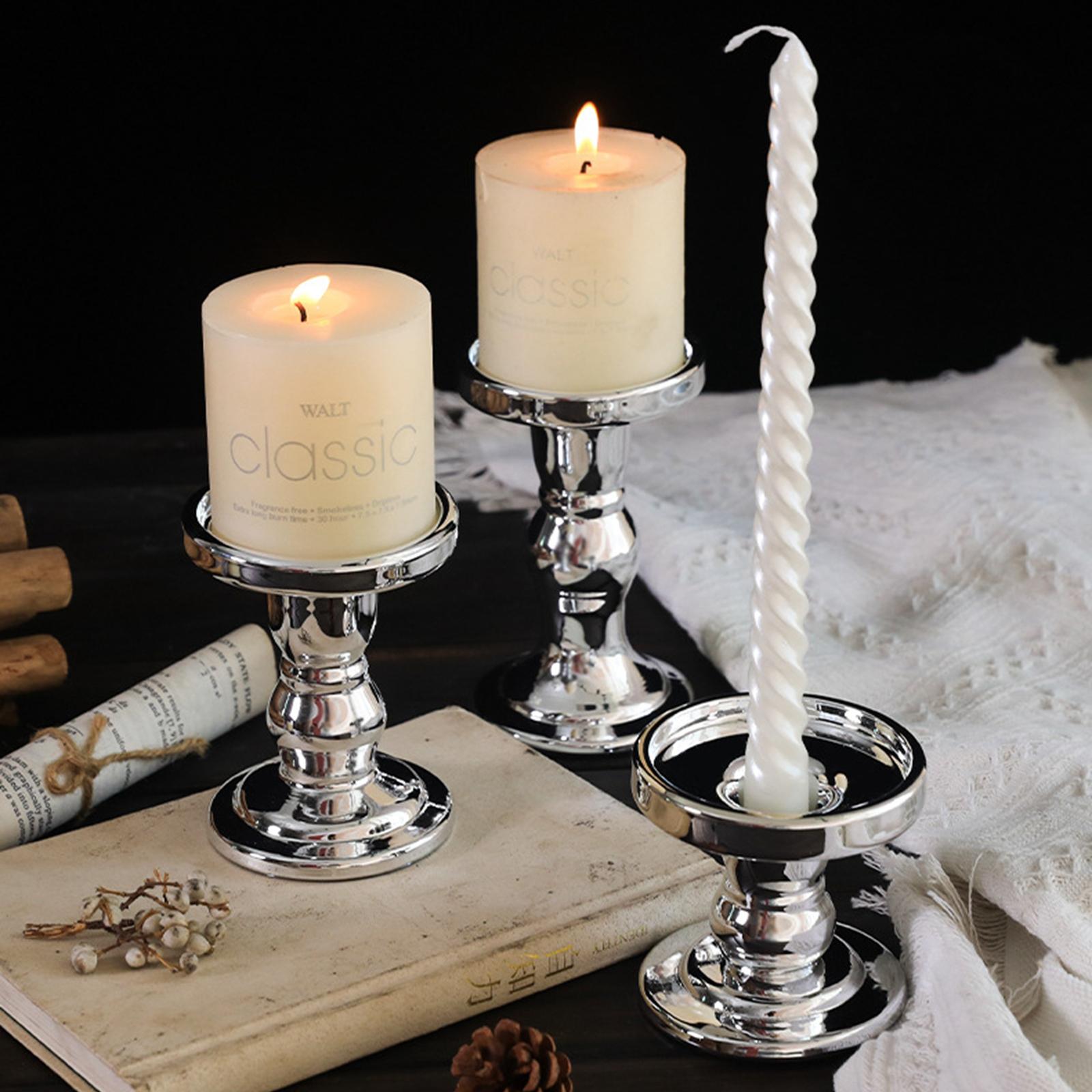 Pillar Candle Holders Vintage Elegant for Wedding Living Room Special Events M
