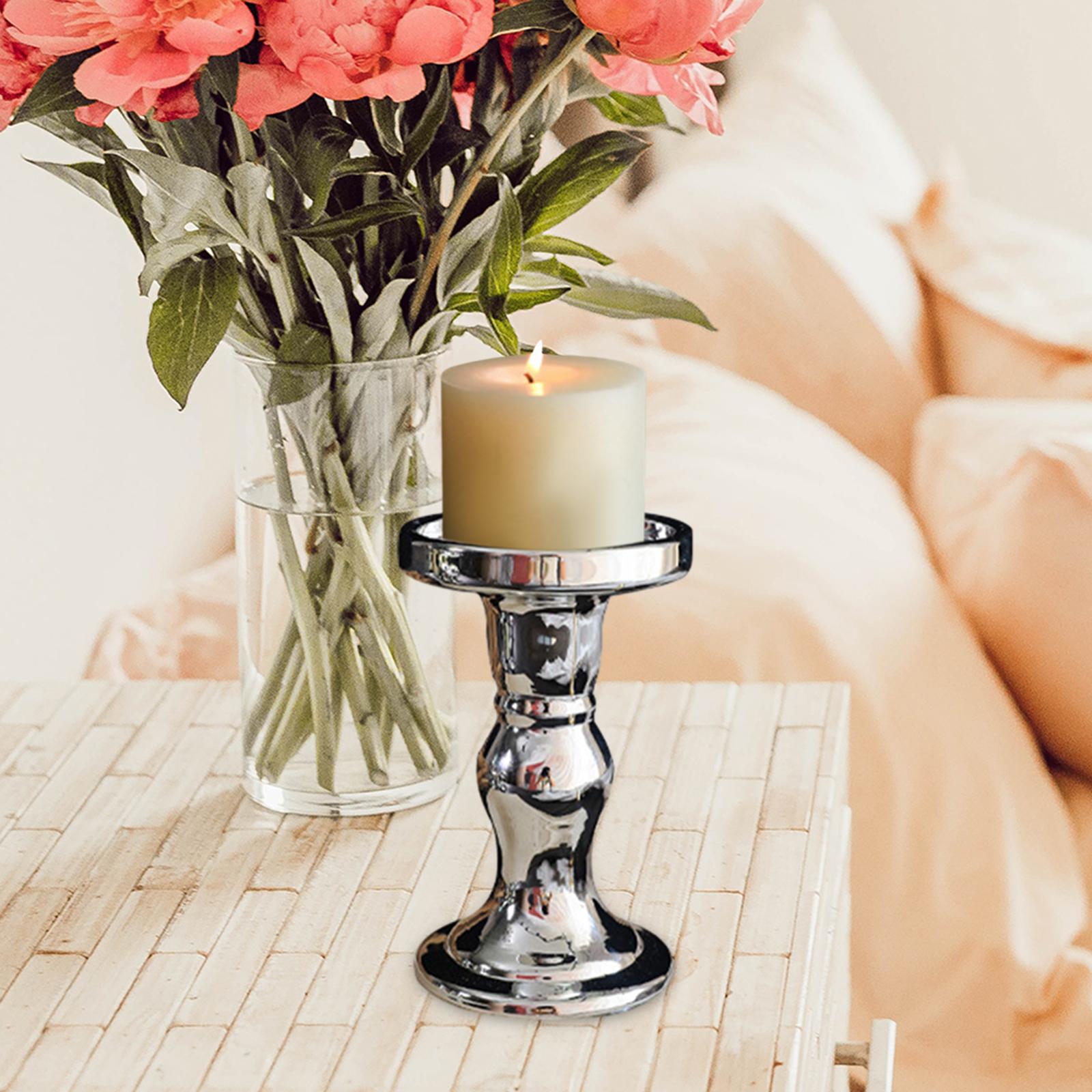 Pillar Candle Holders Vintage Elegant for Wedding Living Room Special Events L