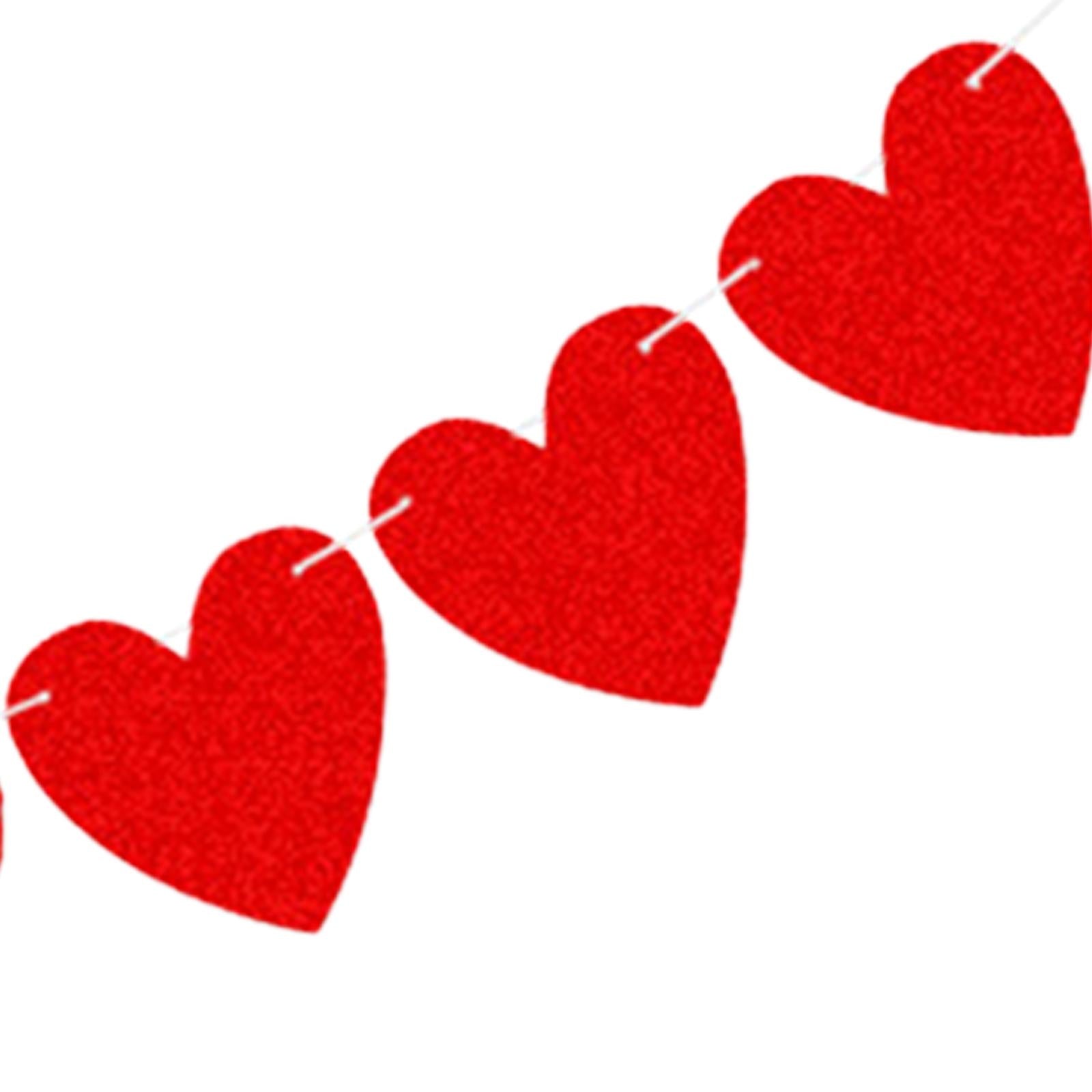 Red Felt Banner Valentines Day Decoration Decorative Garland for Anniversary Style B