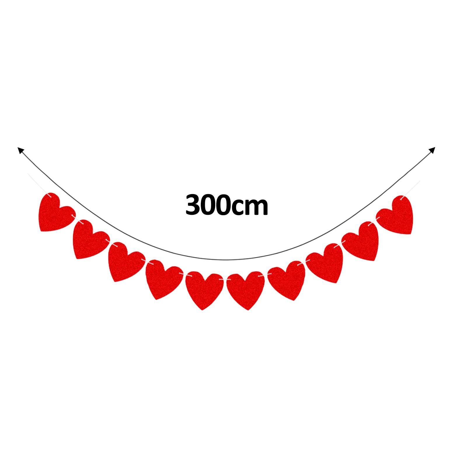 Red Felt Banner Valentines Day Decoration Decorative Garland for Anniversary Style B
