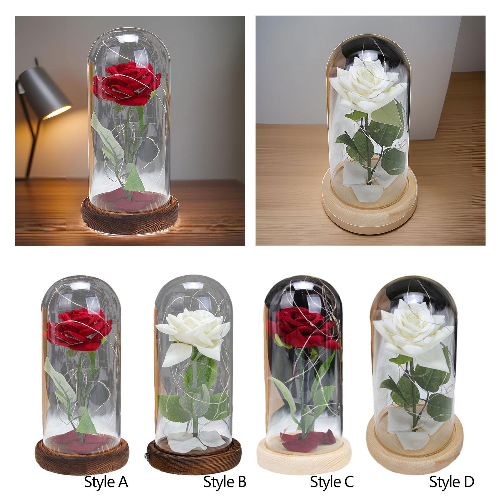 Glass Rose Flower Gift Valentines Day Gifts for Mom Valentines Decor Forever Style A