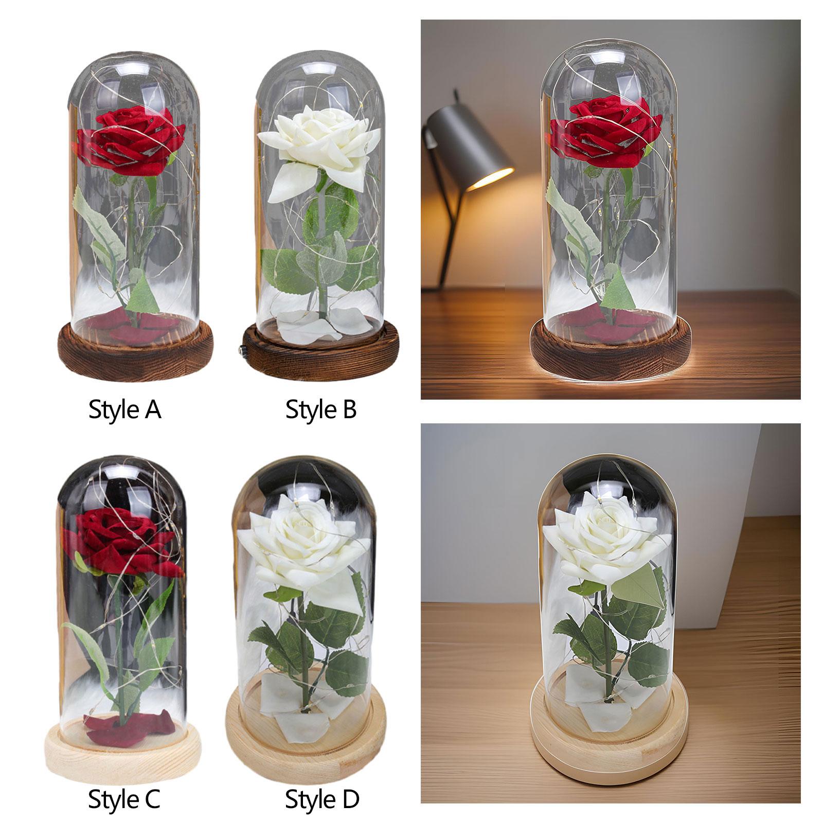 Glass Rose Flower Gift Valentines Day Gifts for Mom Valentines Decor Forever Style A