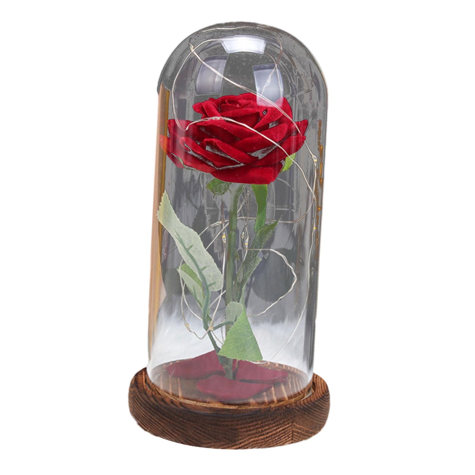 Glass Rose Flower Gift Valentines Day Gifts for Mom Valentines Decor Forever Style A