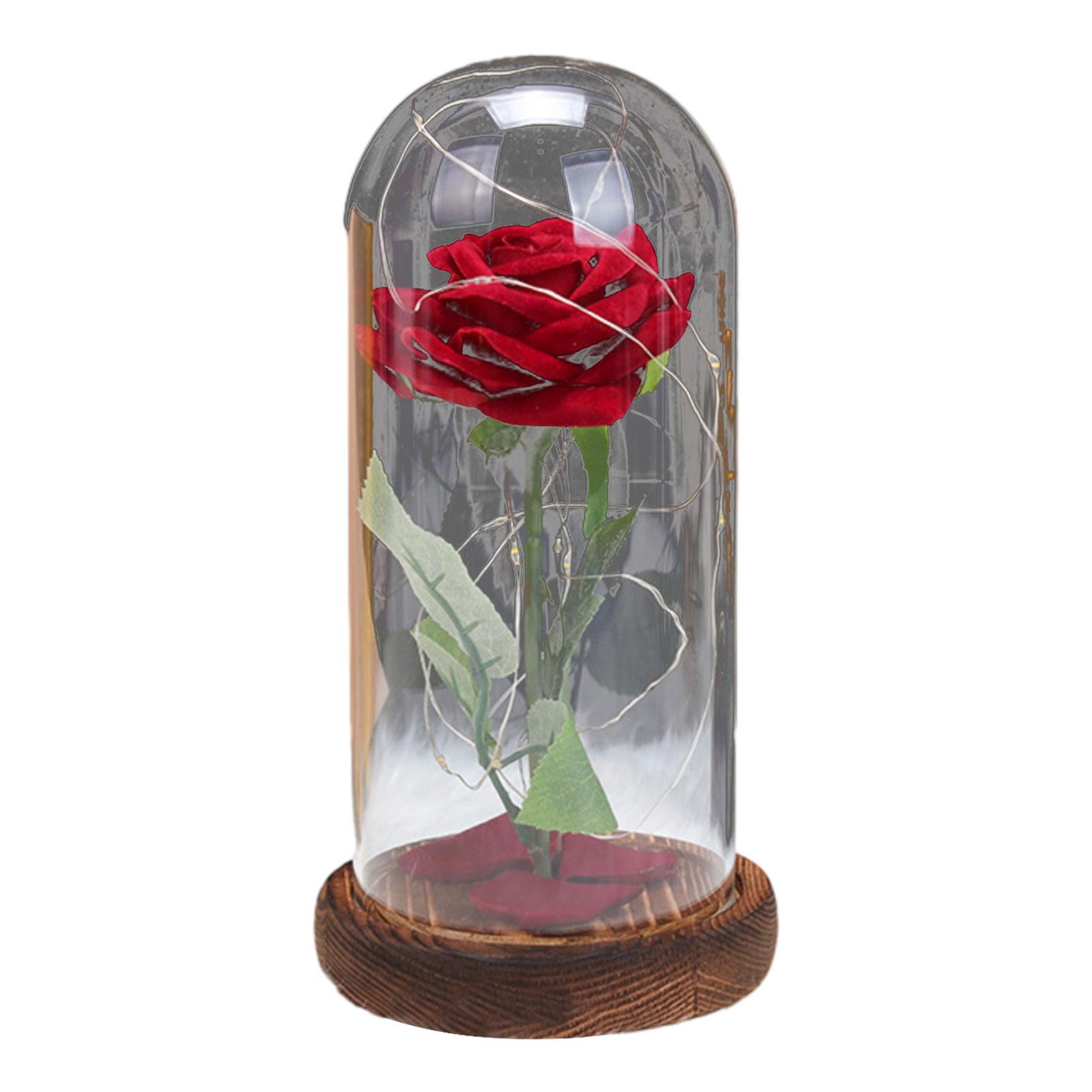 Glass Rose Flower Gift Valentines Day Gifts for Mom Valentines Decor Forever Style A